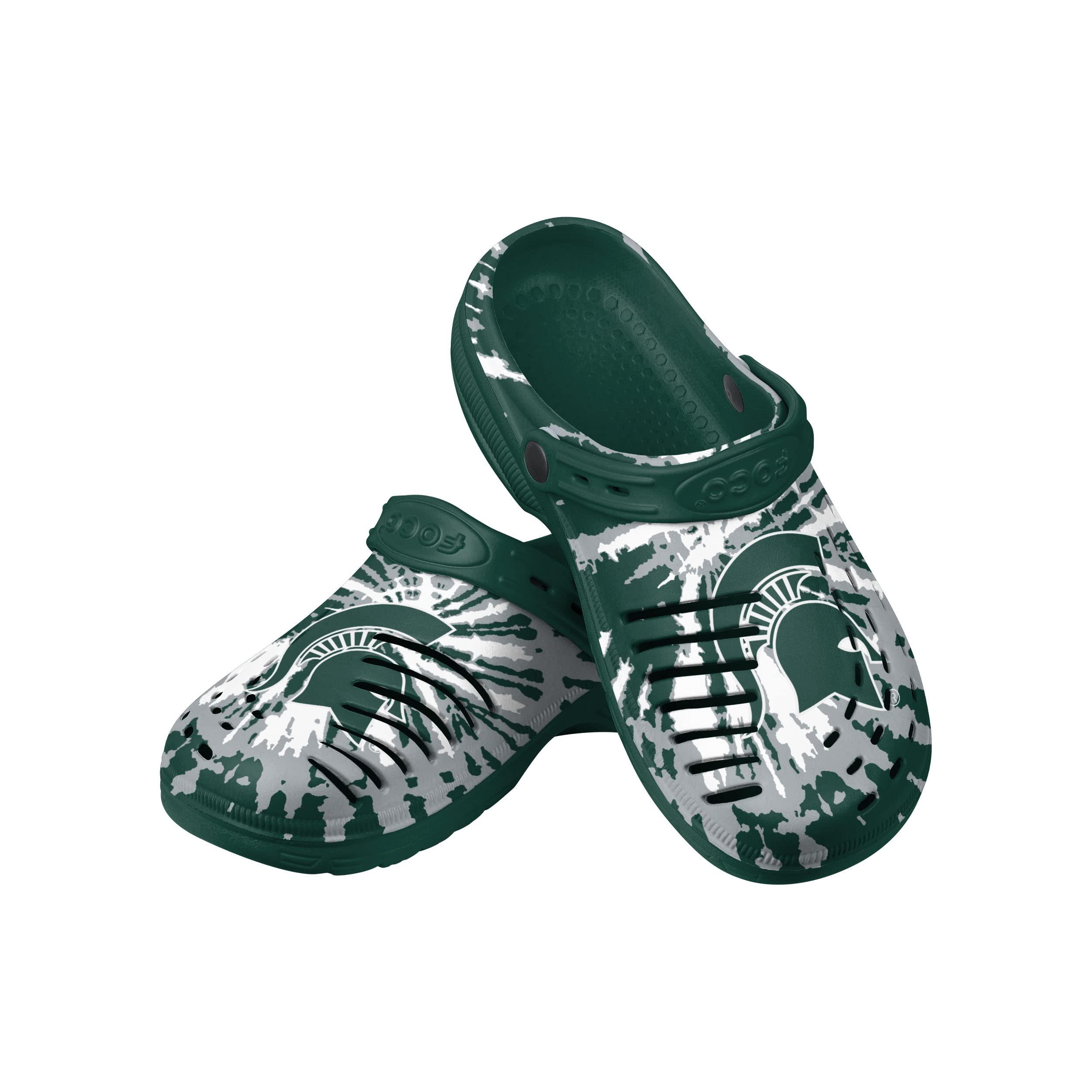 FOCO FOCO Michigan State Spartans NCAA Mens Tie-Dye Clog With Strap - S