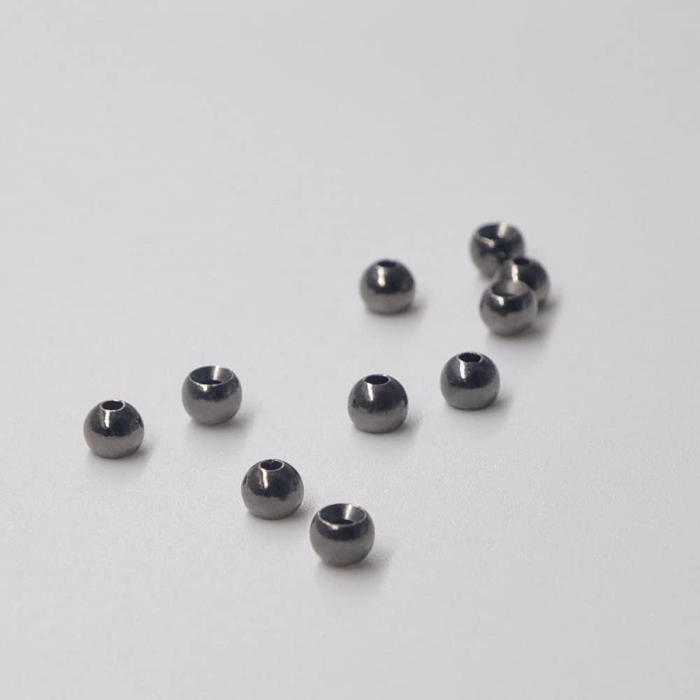 MUUNN MUUNN 150pcs Tungsten Cyclops Beads for Fly Tying, Sink Deeper and Faster 5 Colors/13 Sizes Countersunk Tungsten Beads Fly Tying Beads Head Fly Tying Materials(Black Nickel,4.6mm)