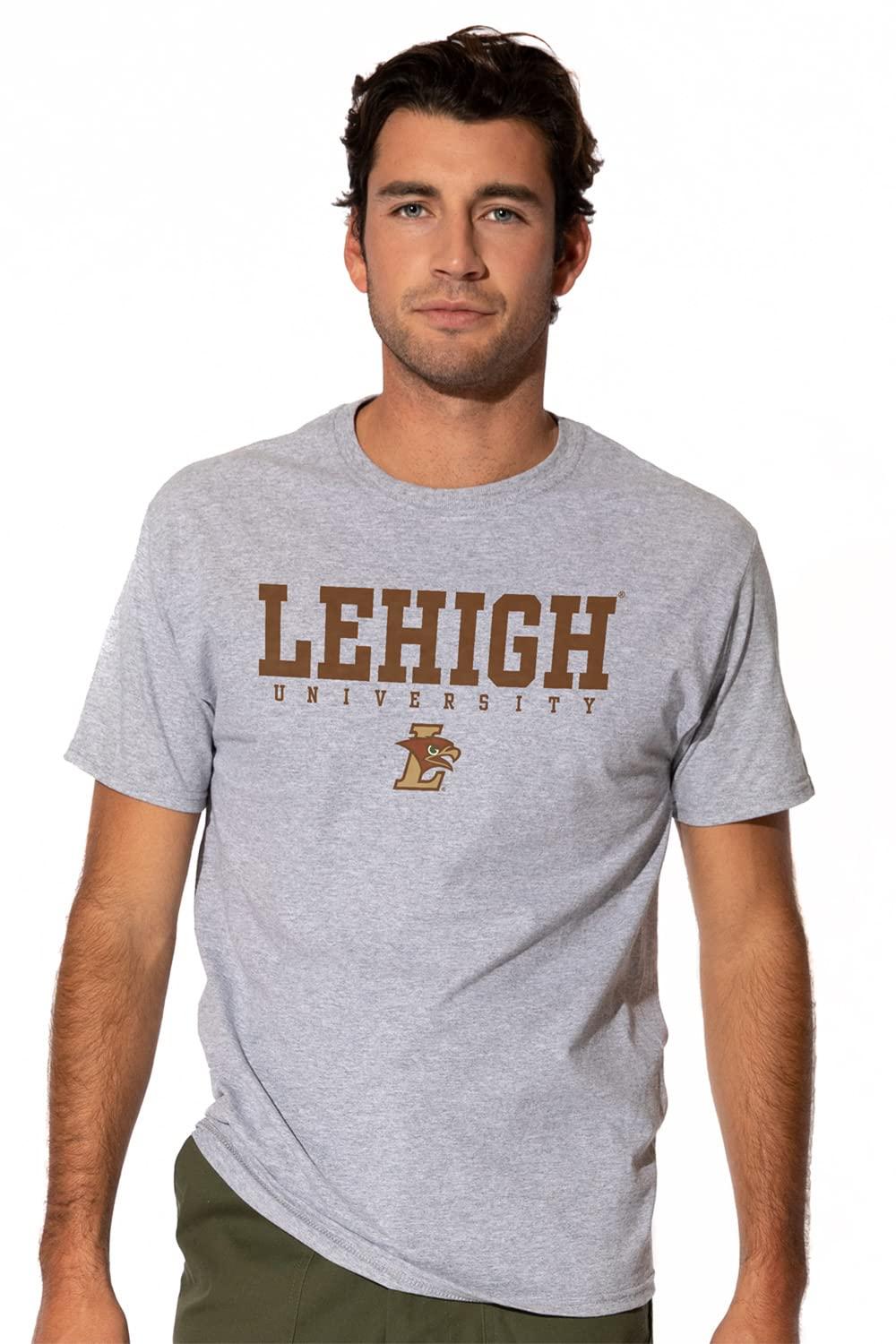 LOGOVISION Lehigh University Official Stacked Short Sleeve Mens Cotton T-Shirt,Athletic Heather, 2X-Large