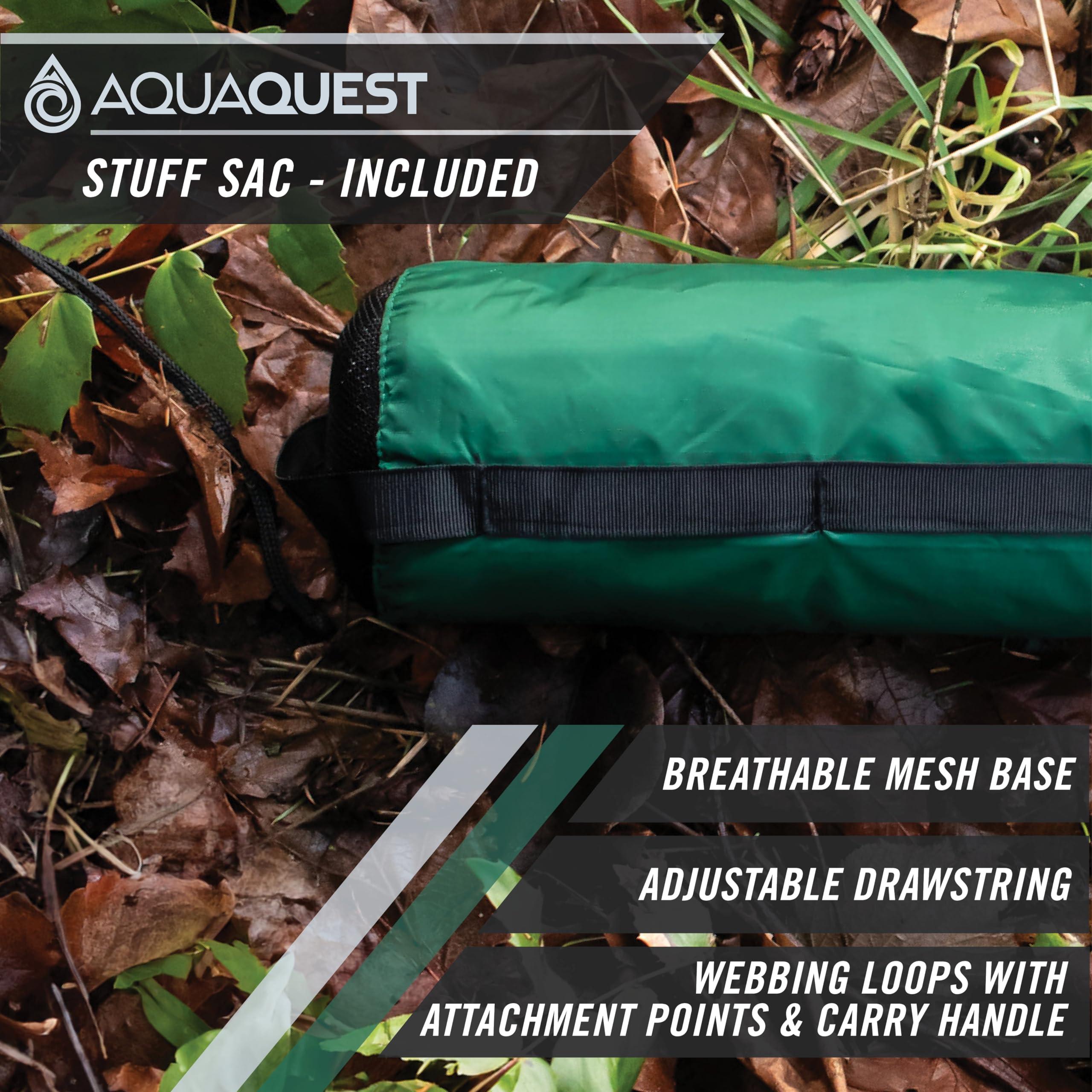 Aqua Quest AquaQuest Guide Camping Tarp - Ultralight Tent Cover or Rain Fly - Waterproof Camping Gear Must Haves for Hiking, Hammock, Bivy & Survival, 20 x 13 ft, Forester Green