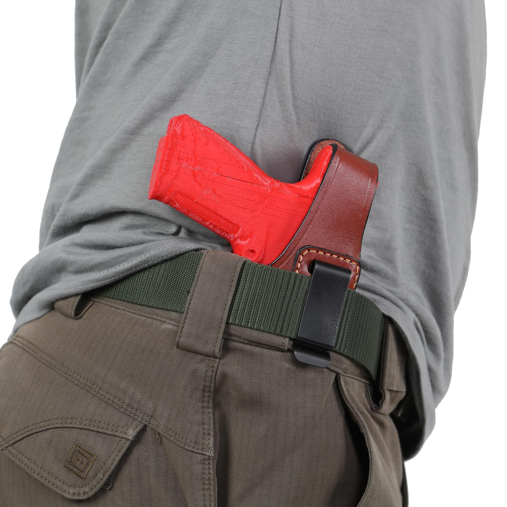 Eds Holster EDS Holster for Browning Hi Power IWB Leather Gun Holster (Brown)