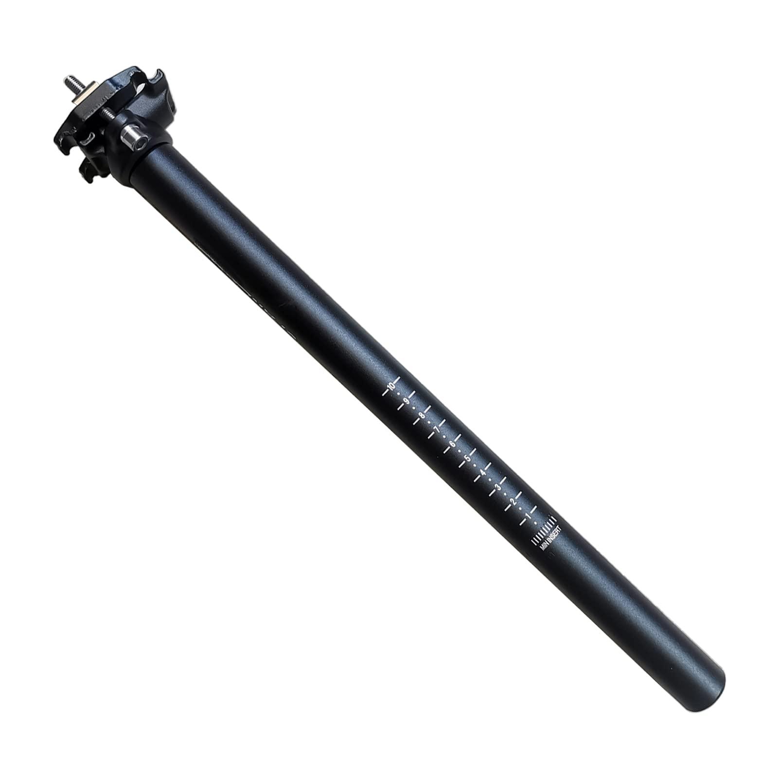UPANBIKE UPANBIKE Bike Seatpost Aluminum Alloy Adjustable Seat Post 400mm Length Diameter 25.4/27.2/28.6//30.9/31.6mm for Mountain Bike Road Bicycle(28.6mm*Black)