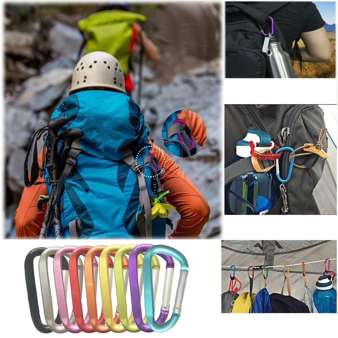 LESHIRY LESHIRY Large Carabiners Keychain 3\" Aluminum D Shape Premium Durable D-Ring Carabiner Clip Hook Camping Accessories Snap Link Key Chain Durable Improved Design (2pcs Purple)