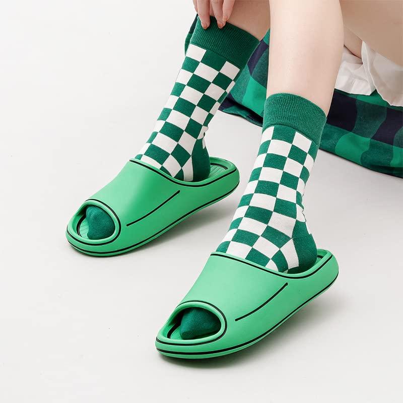 WOWARKI Cloud Slides Pillow Slippers Slides Sandals for Women Men, Soft Cushioned Non-Slip House Slipper for Indoor Outdoor Quick Drying Shower Bathroom Sandals EVA Open Toe Slides (White, 7-8 Women/6.5-7 Men)