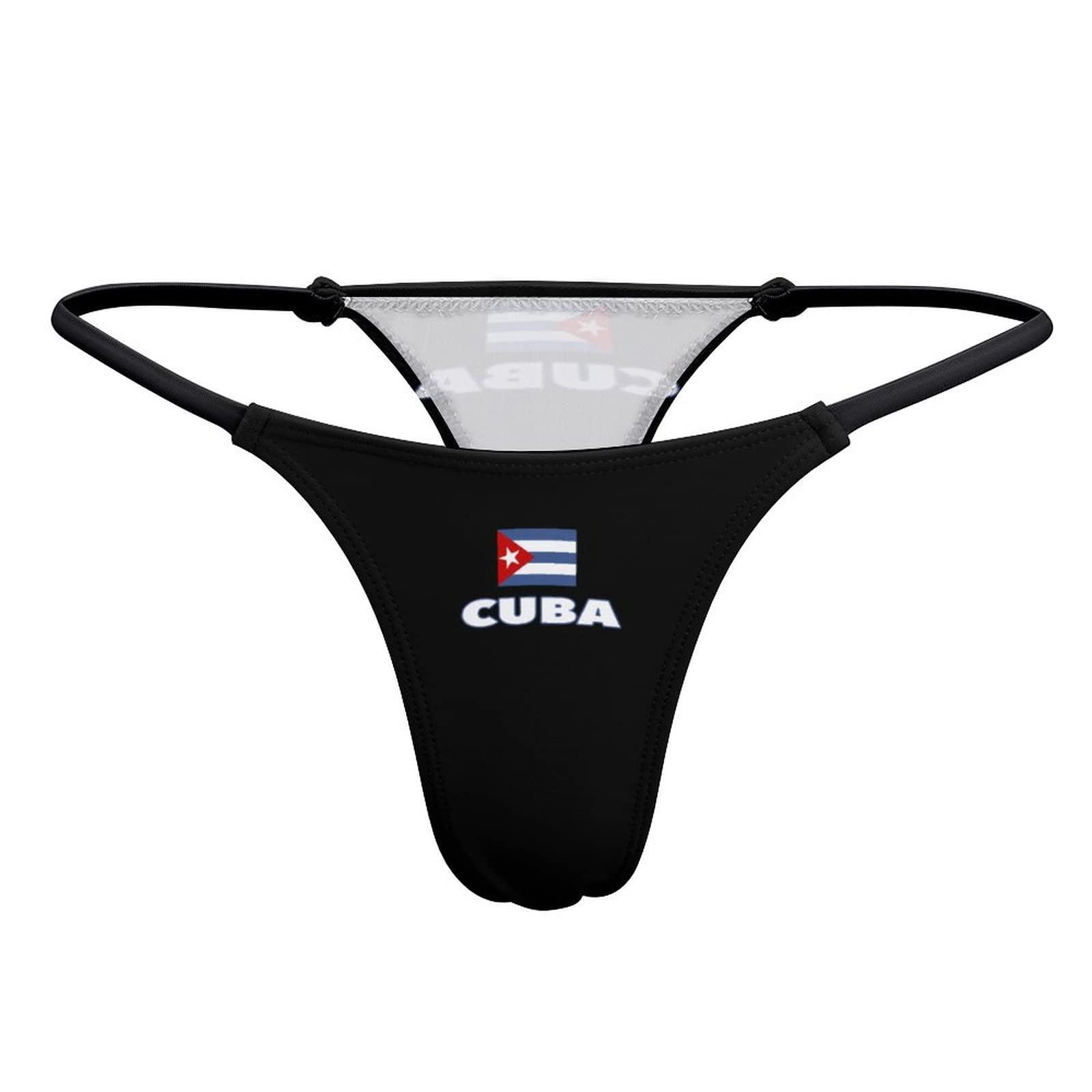 BAIKUTOUAN BAIKUTOUAN Cuban Flag Women\'s G-String Thongs Sexy Sleek T-Back Panties Panty L