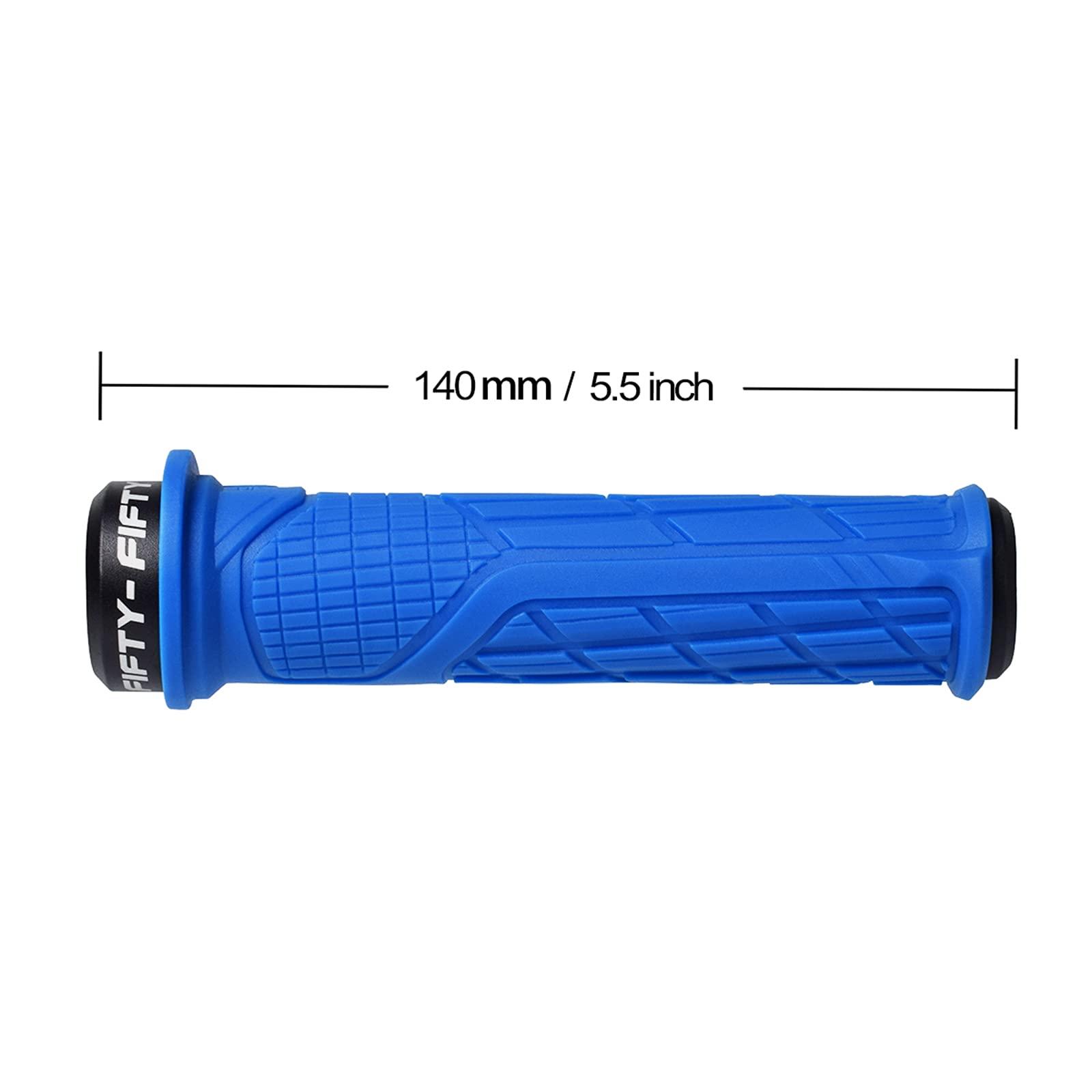 FIFTY-FIFTY FIFTY-FIFTY Mountain Bike Handlebar Grips, Single Lock-on MTB Grips, 4-Pack Mountian Bike Bar End Plugs, Bicycle Handlebar End Caps
