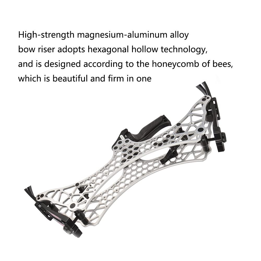 ZSHJGJR ZSHJGJR Archery Steel Ball Compound Bow 24"-28.5" Draw Length Compound Bow for Adult Outdoor Hunting Fishing Left and Right Hands (Silver)