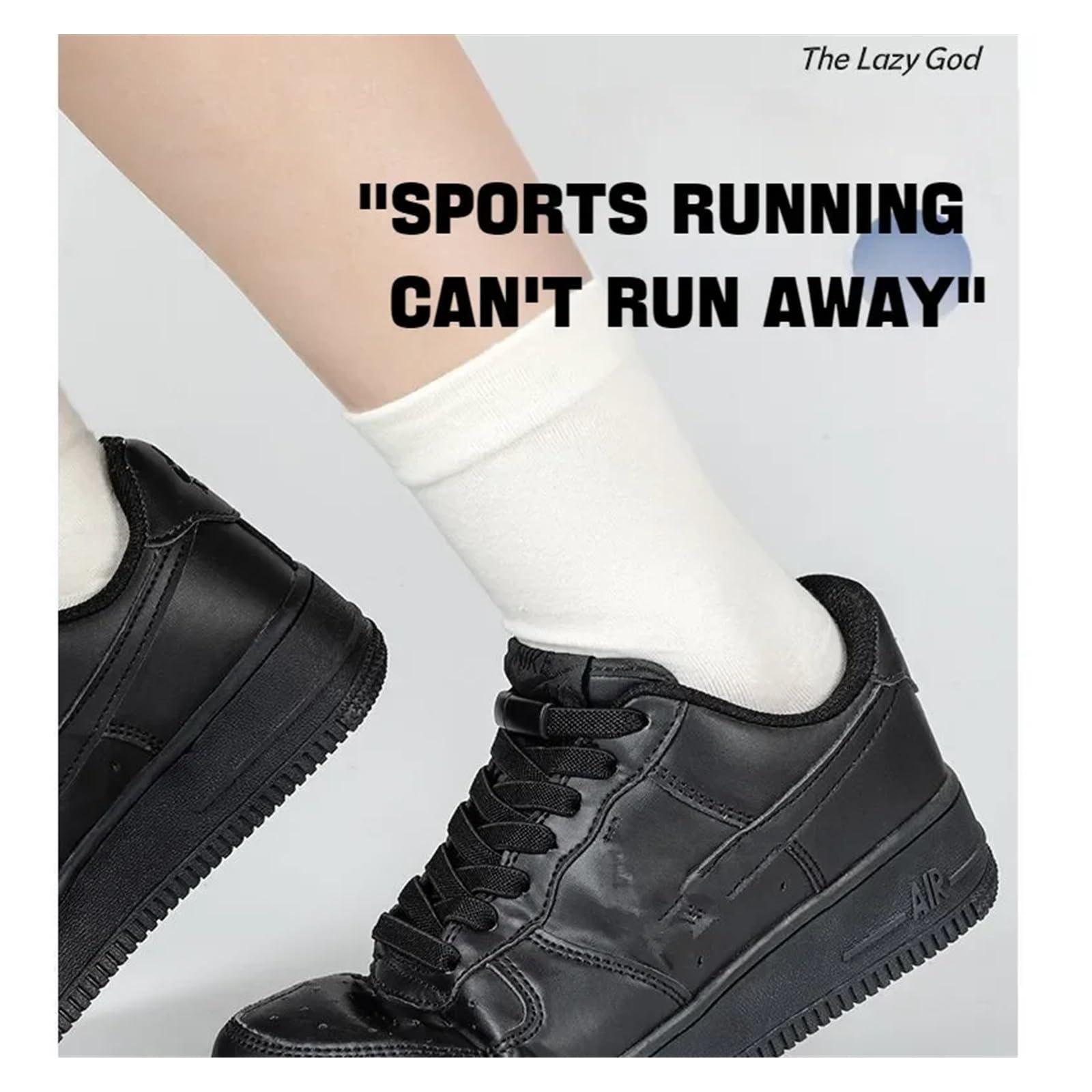 NineFit Basics Lock Shoelaces Without Ties Flat Elastic Laces Sneakers Boots No Tie Shoelace Rubber Bands For Shoes Accessories(Black)