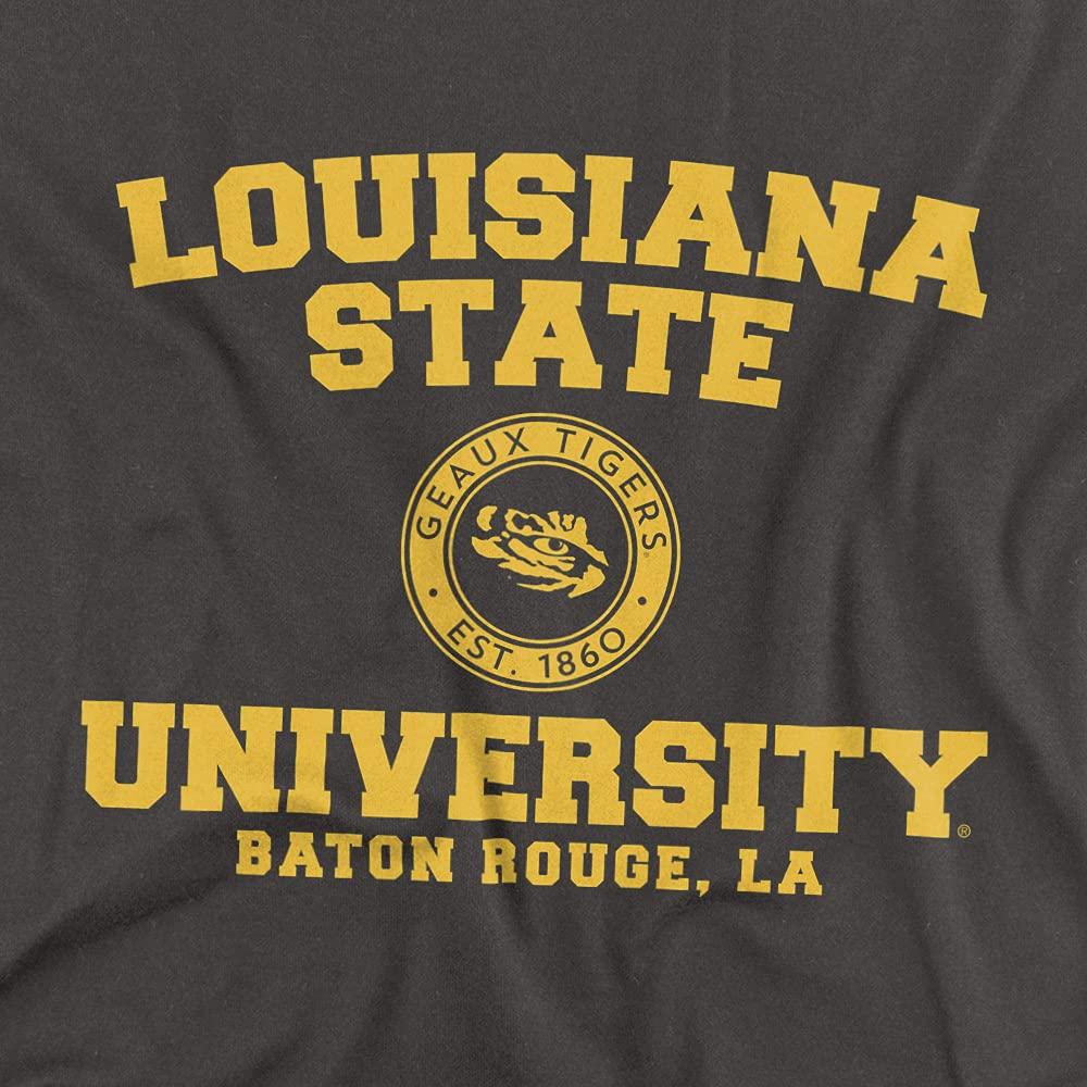 Louisiana State University Louisiana State University LSU Official Circle Logo Unisex Adult T-Shirt, Charcoal, 3X-Large