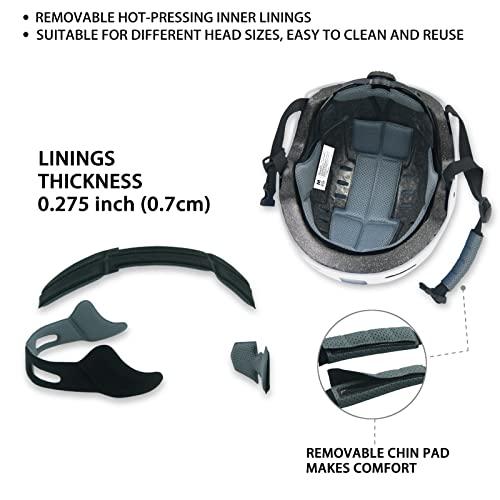 DKONI DKONI Bike Helmet with LED Lights Bicycle Helmets USB Rechargeable Front & Back LED Light Adult Cycling Helmet for Urban Commuter (Small, White)