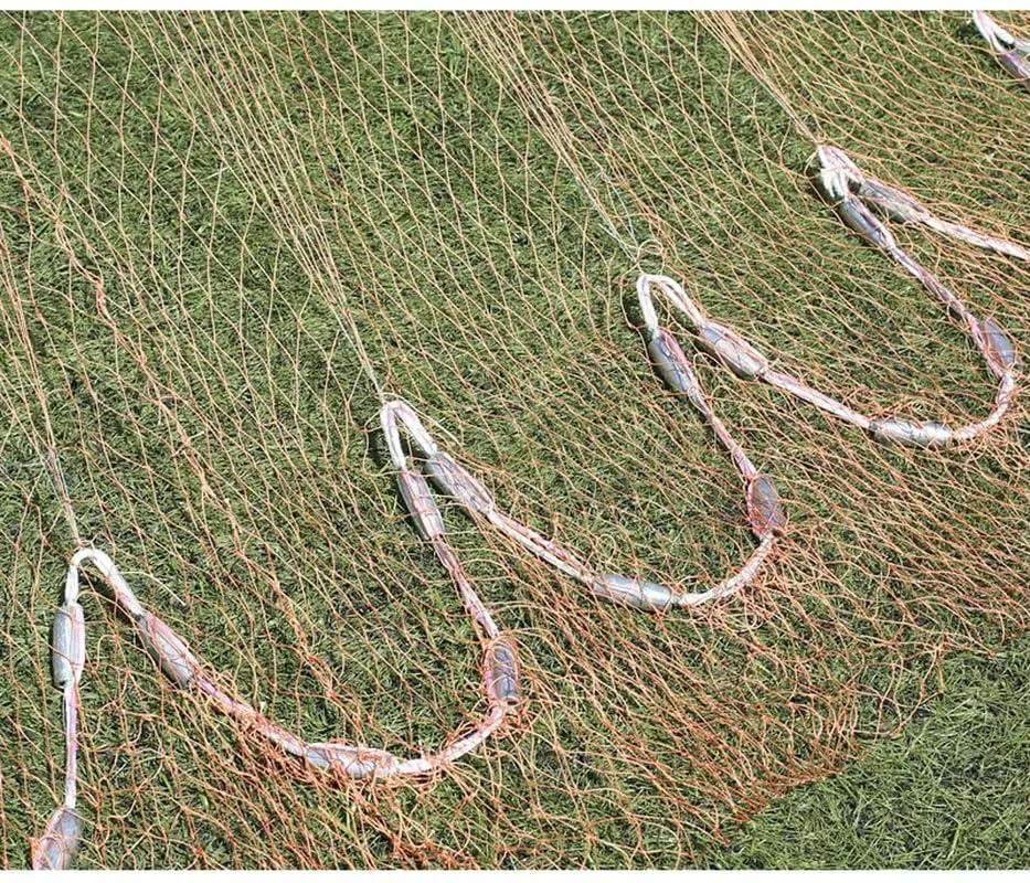 Lawaia Lawaia Traditional Fishing Cast Net Multifilament Line Landing Net with Steel Pendant Weight Hand Throwing Fish Net White Nylon Small Mesh- Tire line 4m