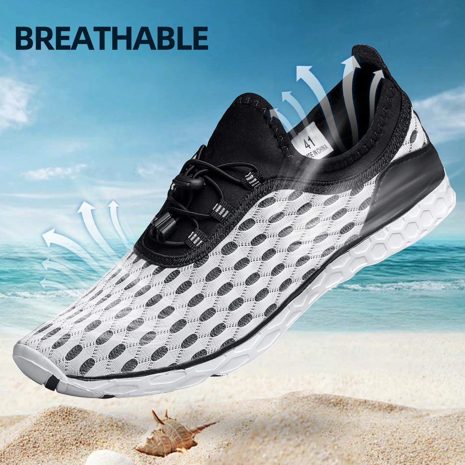 DOUSSPRT DOUSSPRT Women's Water Shoes Quick Drying Sports Aqua Shoes White Size 6.5