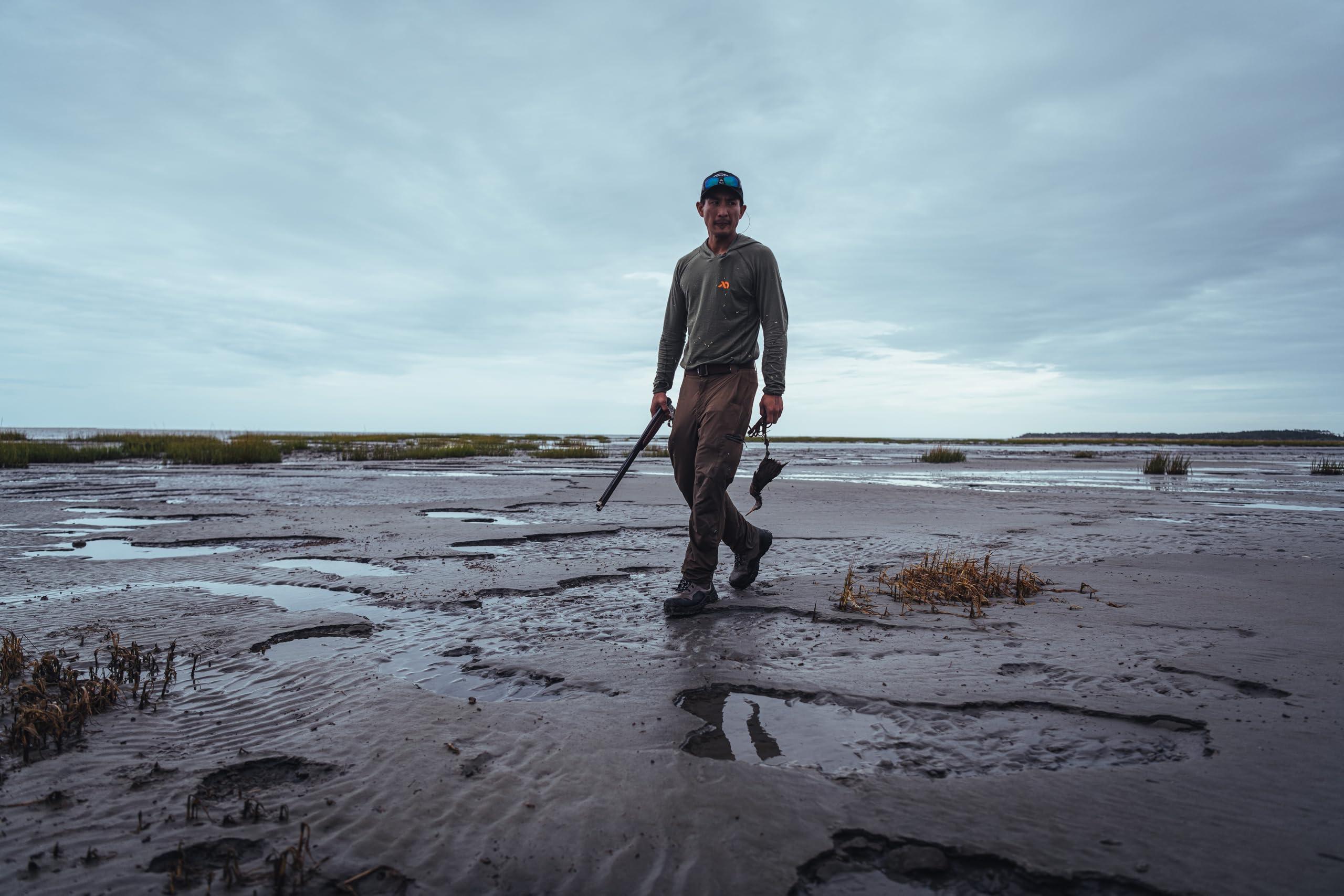 First Lite First Lite Mens Wick Hoody - Merino Wool Ultralight Camo Hunting Base Layer, Quick Dry, UV Protection Hunting Clothing, Conifer, Medium