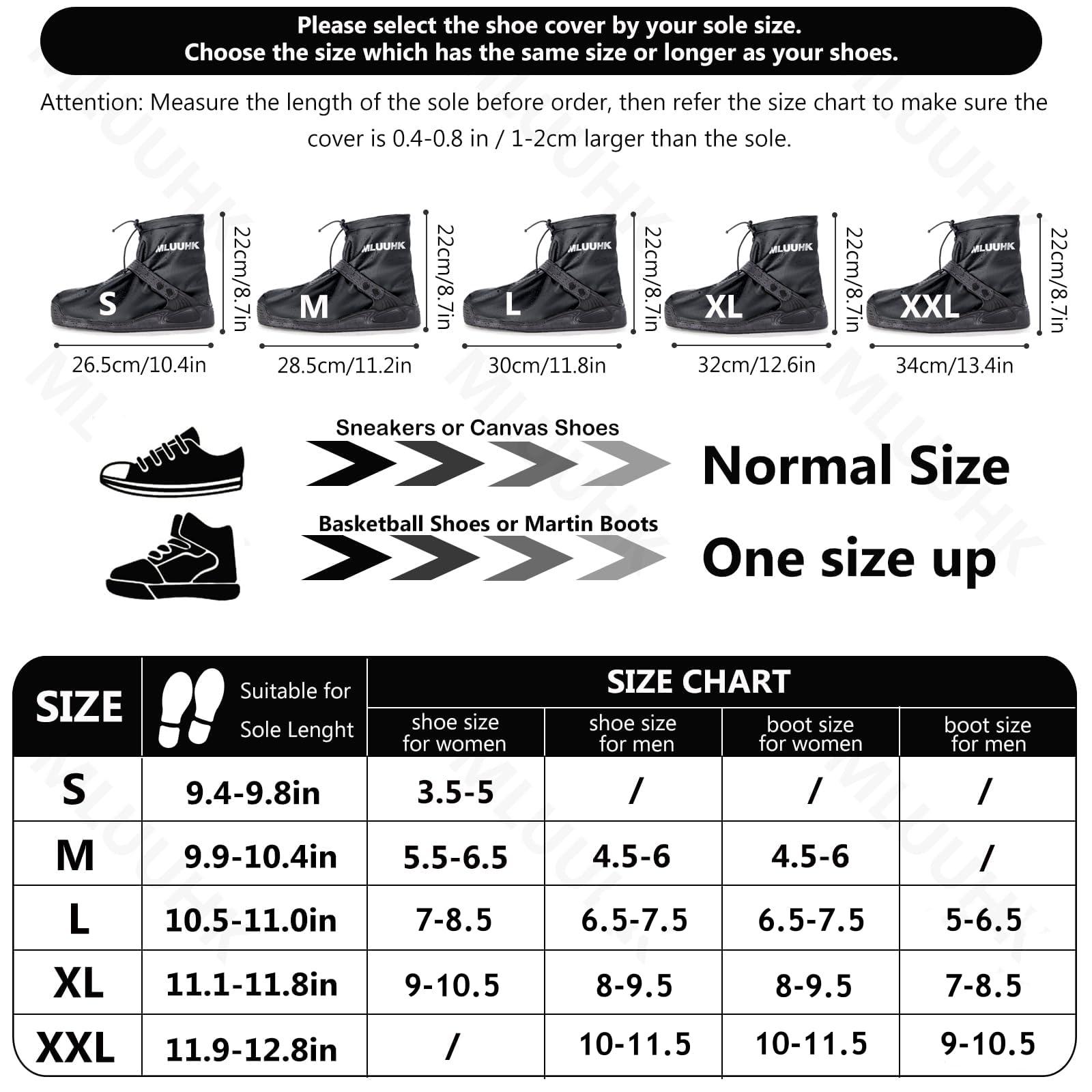 MLUUHK MLUUHK Waterproof Boot Covers, Reusable Rain Shoe Covers Non-Slip Waterproof Shoes Boots for Outdoor Cycling Camping Fishing Travel (Black, S)