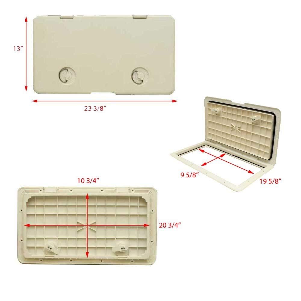 T & H Marine Supplies T-H Marine Sure-Seal Boat Hatch - Watertight Dual Seal Access Hatch for Marine Storage - Durable, Lockable, and Easy Installation - Ideal for Vertical and Horizontal Use - 13\"x24\", Polar White