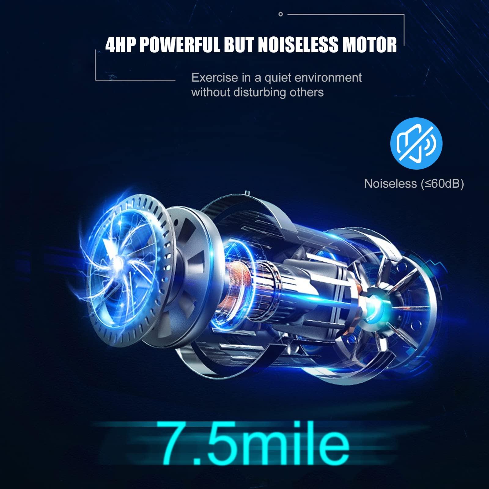 Goplus Goplus 4.0HP Heavy Duty Folding Treadmill, Electric Foldable Superfit Treadmill with LED Touch Screen, Heart Rate Belt, Fatigue Button, Blue Tooth Speaker, Walking Running Machine for Gym, Home