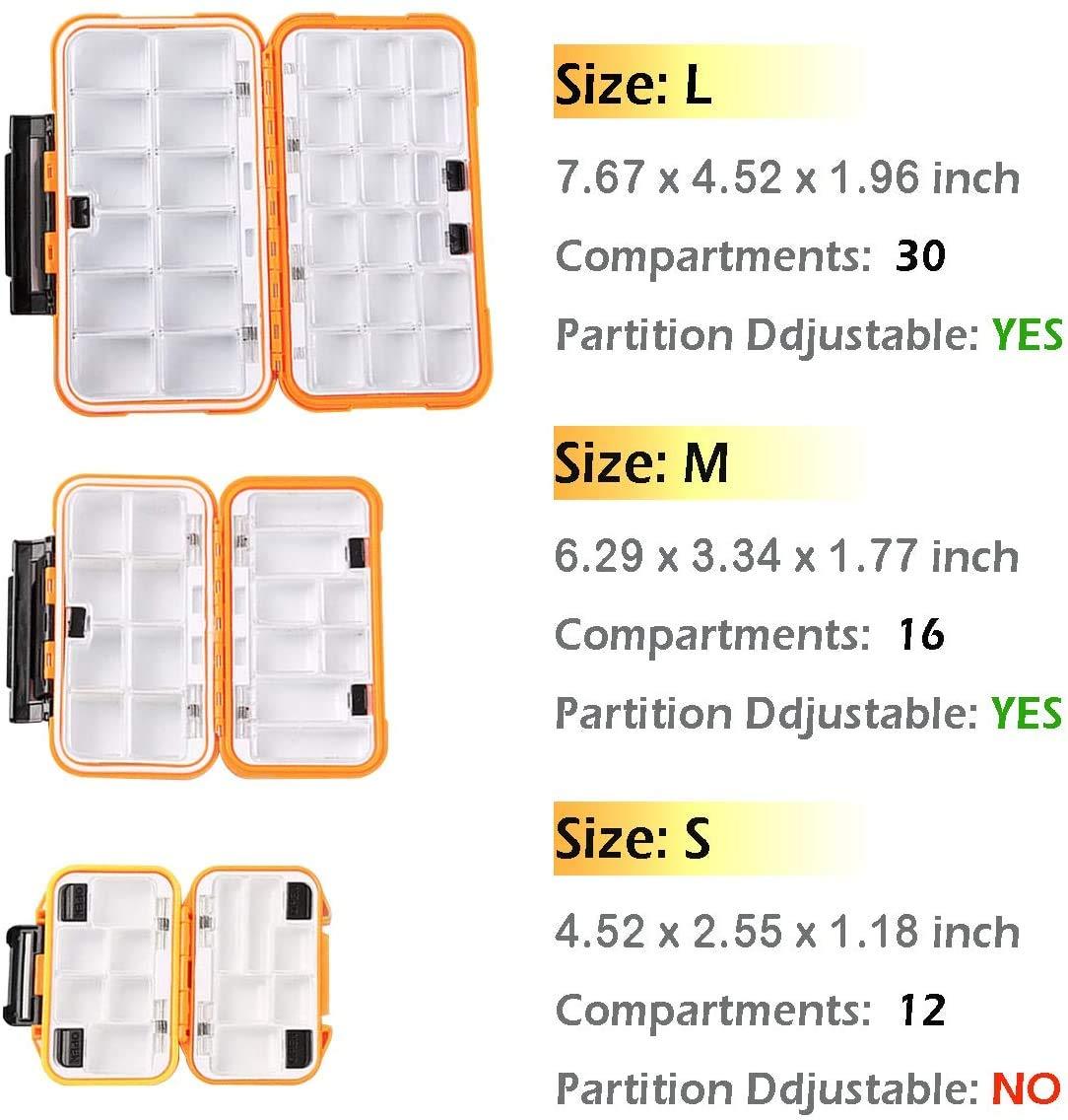 LESOVI LESOVI Fishing Lure Boxes, Waterproof Portable Tackle Box Organizer with Storing Tackle Set Plastic Storage - Mini Utility Lures Fishing Box, Small Organizer Box Containers for Trout, Jewelry, Bead