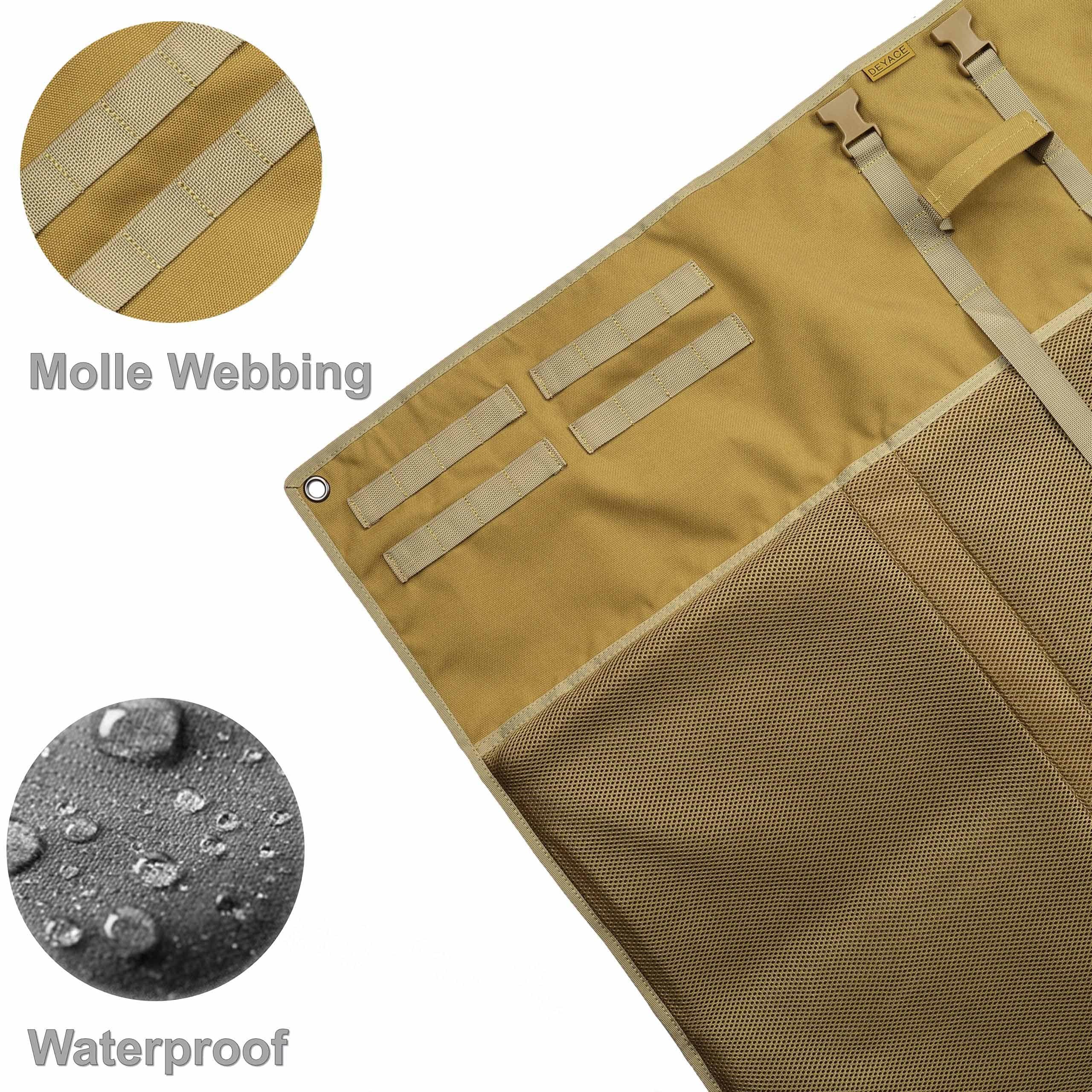 DEYACE DEYACE Shooting Mats Prone Padded, Extra Large Portable Roll Up Shooting Mat for Range Shooting and Hunting (Tan)