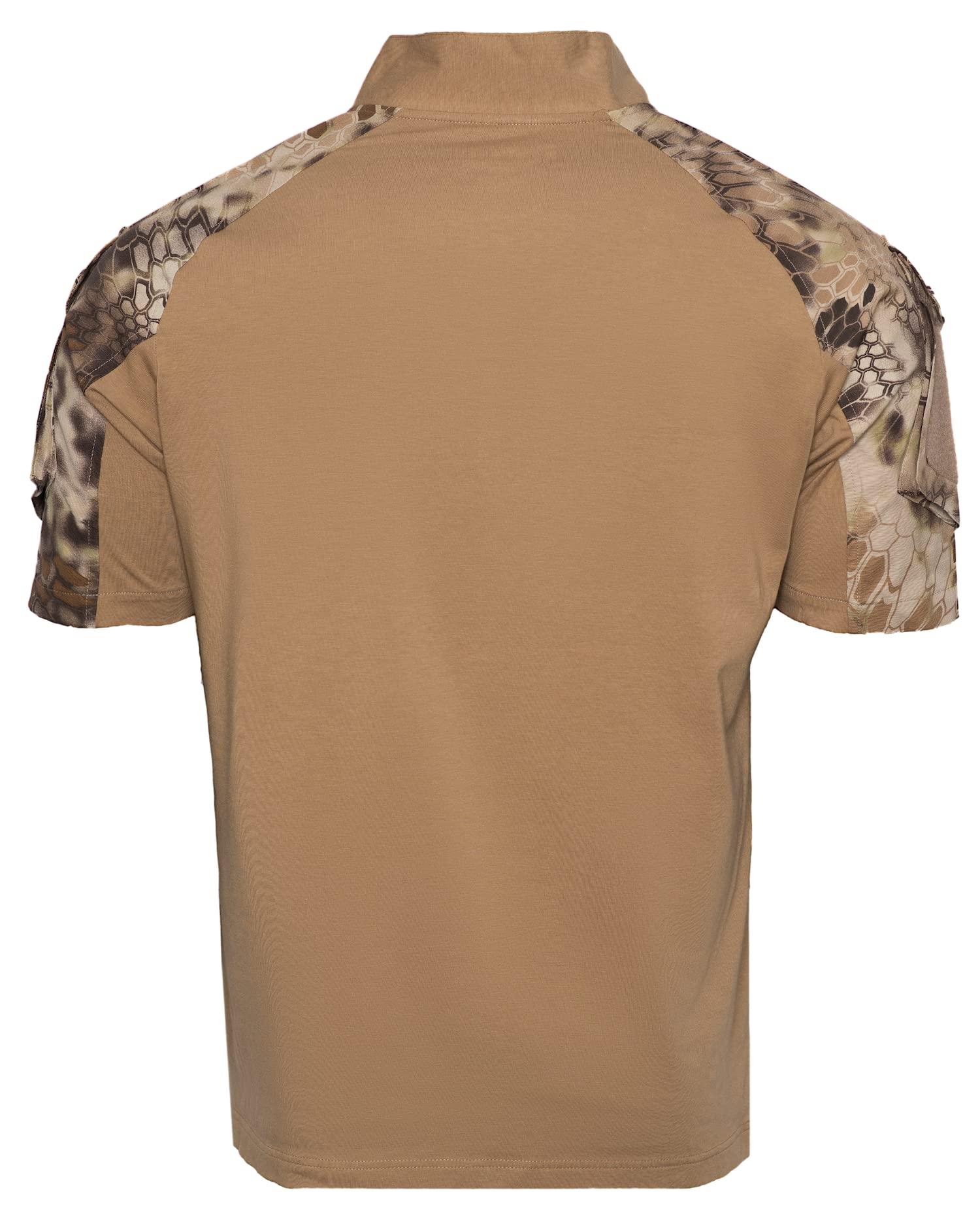 Kryptek Kryptek Men\'s Standard Tactical SS Rugby, Coyote/Highlander, XL