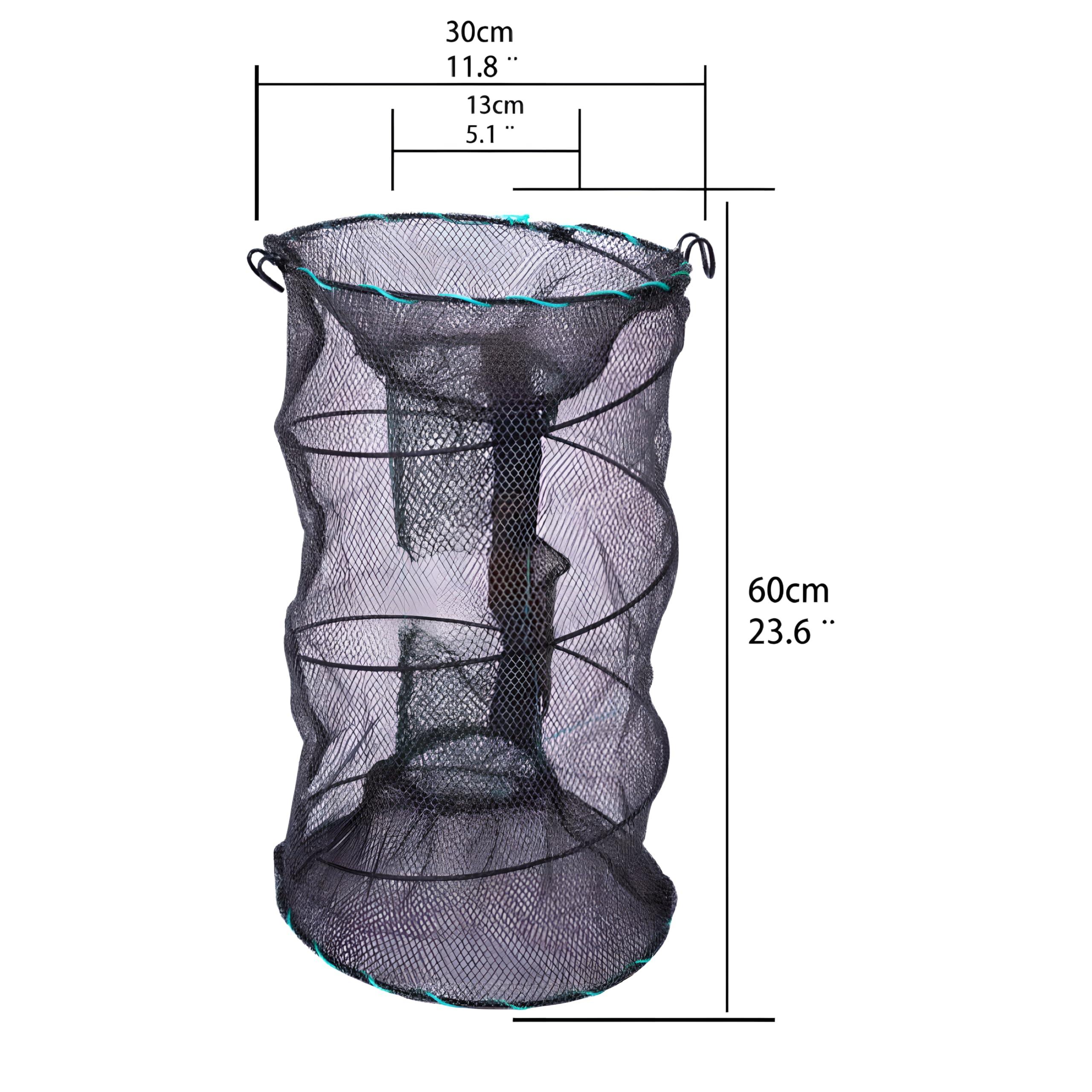 EASY BIG EASY BIG Portable Collapsible Crab Traps, Foldable Crabbing Nets for Lobster, Shrimp, Carp, Crayfish, Galvanized Steel Wire, Polyethylene Mesh