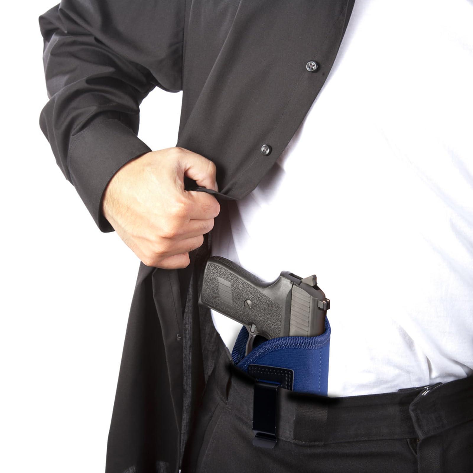 POYOLEE POYOLEE Concealed Carry Holster w/Laser Light Gun Holsters for Men Women Universal IWB Pistol Holster Fit Most Handgun with Laser Flashlight (Blue01, Right-Handed Draw (IWB))