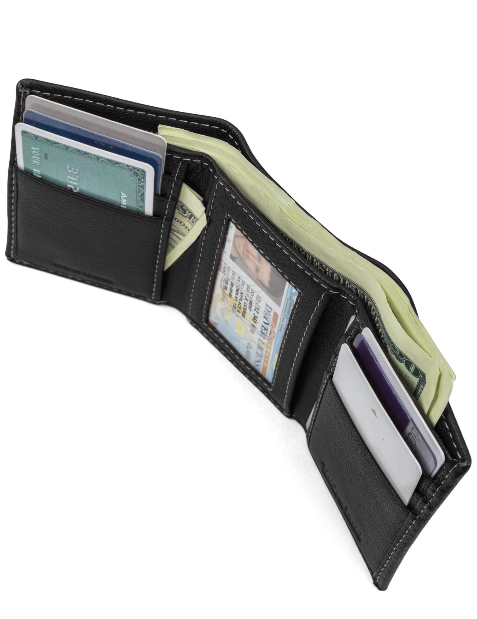 Timberland Timberland Men's Leather Trifold Wallet with Id Window, Black (Blix), One Size