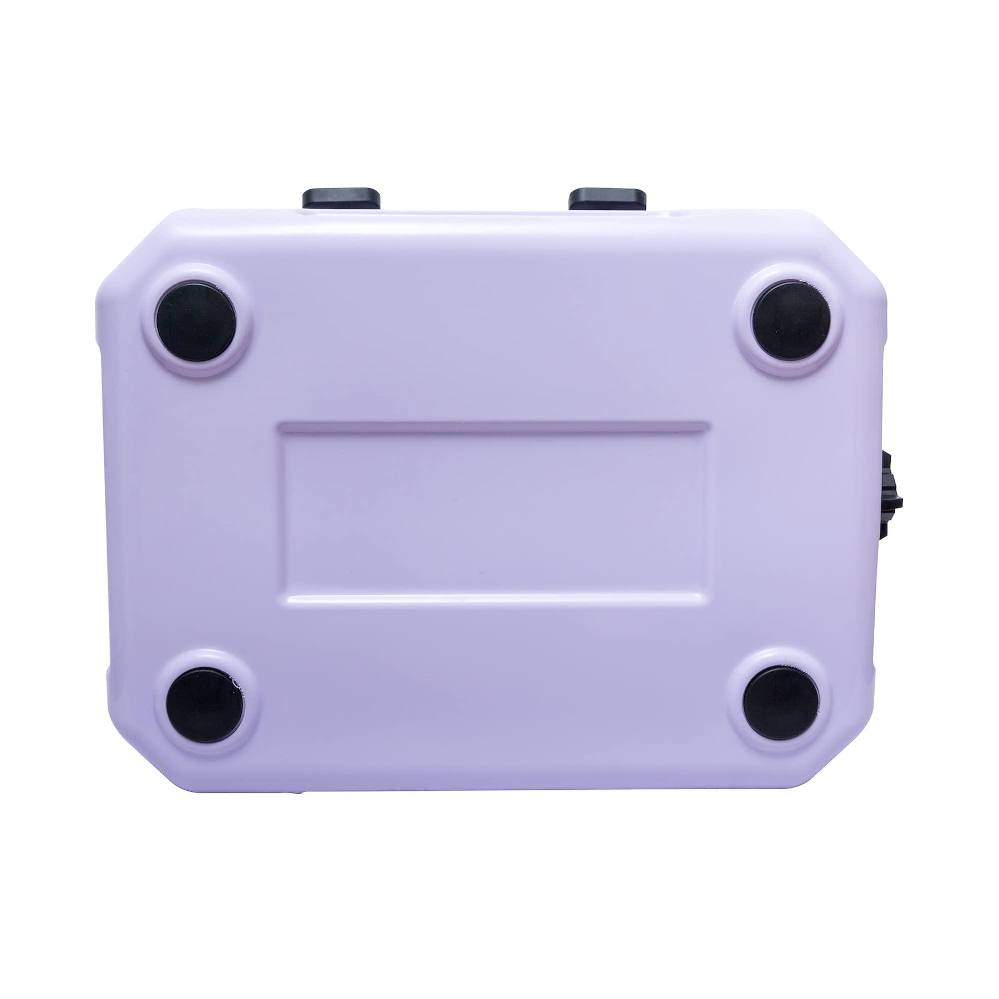 CAMP-ZERO CAMP-ZERO 16L Tall Cooler/Ice Chest with 2 Molded-in Cup Holders & Folding Aluminum Handle | Thick Walled, Freezer Grade Cooler with Secure Locking System & Removable Divider (Lavender)