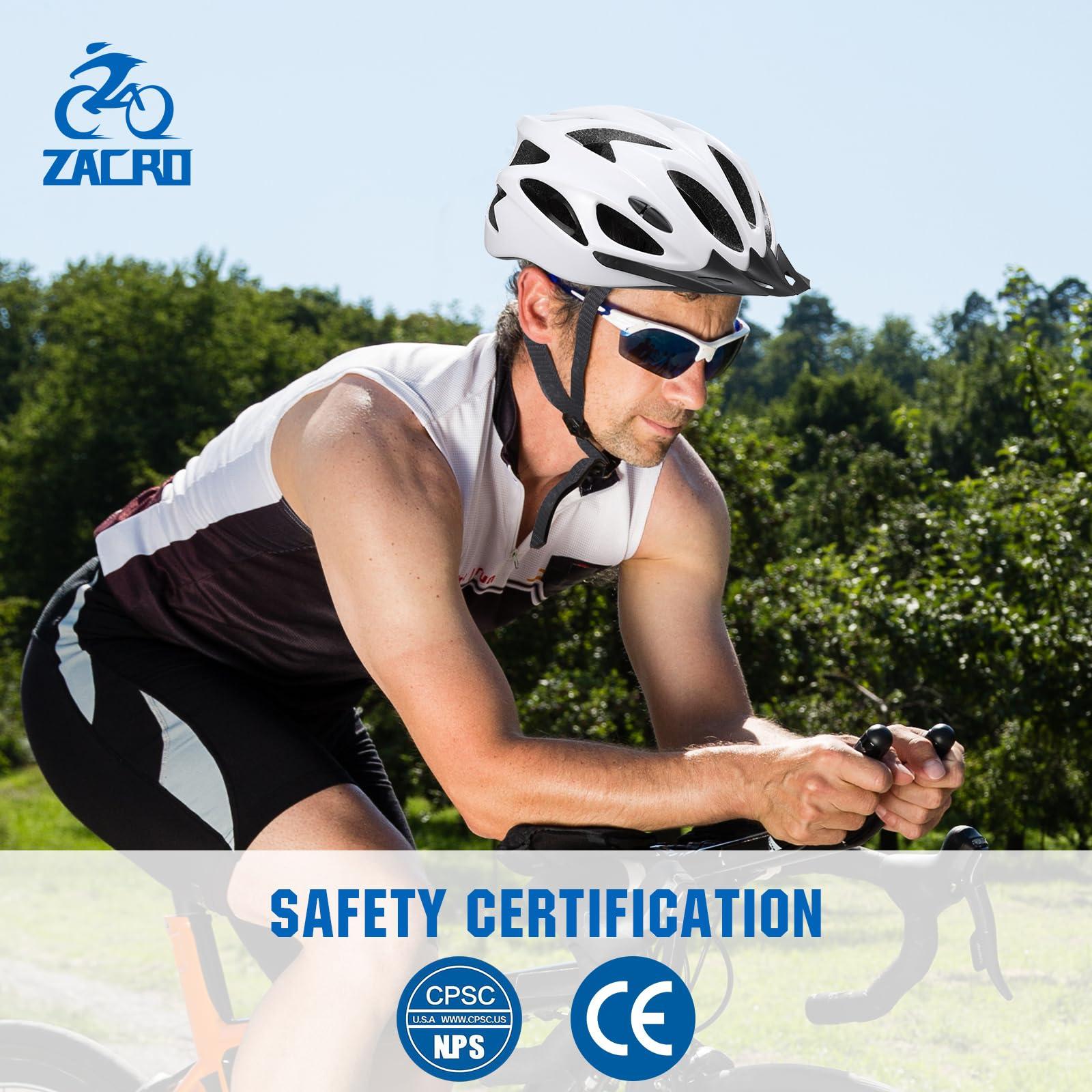 Zacro Zacro Adult Bike Helmet Lightweight - Bike Helmet for Men Women Comfort with Pads&Visor, Certified Bicycle Helmet for Adults Youth Mountain Road Biker