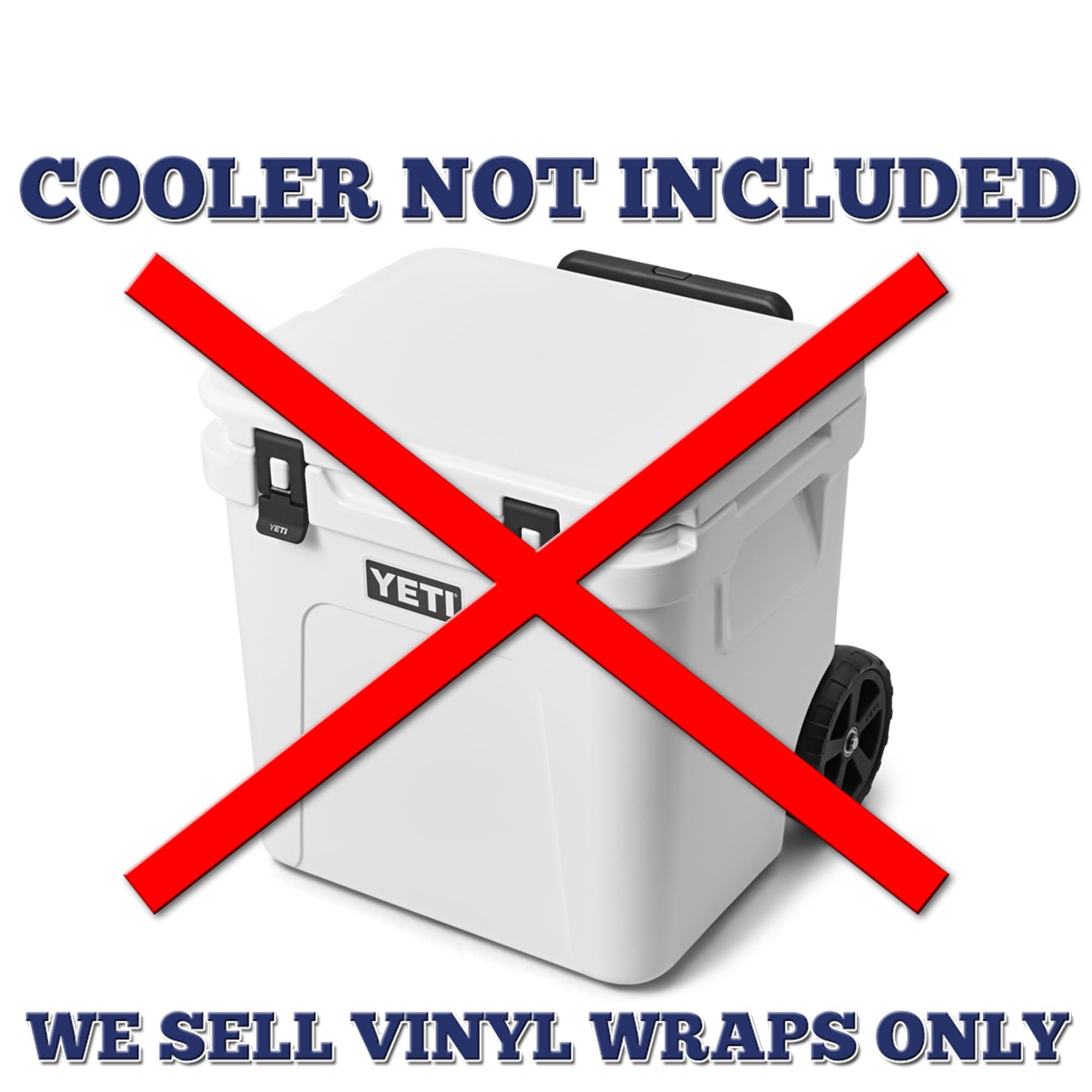 USATuff USATuff Vinyl Cooler Lid Kit Compatible with YETI 60 qt Roadie Wheeled | Easy Peel & Stick Application Cooler Skin Decal Wrap | Durable Pre-Cut Pieces | Made for Outdoor Use - Thin Blueline Flag