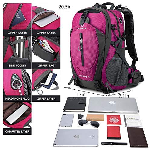 FENGDONG FENGDONG 40L Waterproof Lightweight Outdoor Daypack Hiking,Camping,Travel Backpack for Women Men Pink