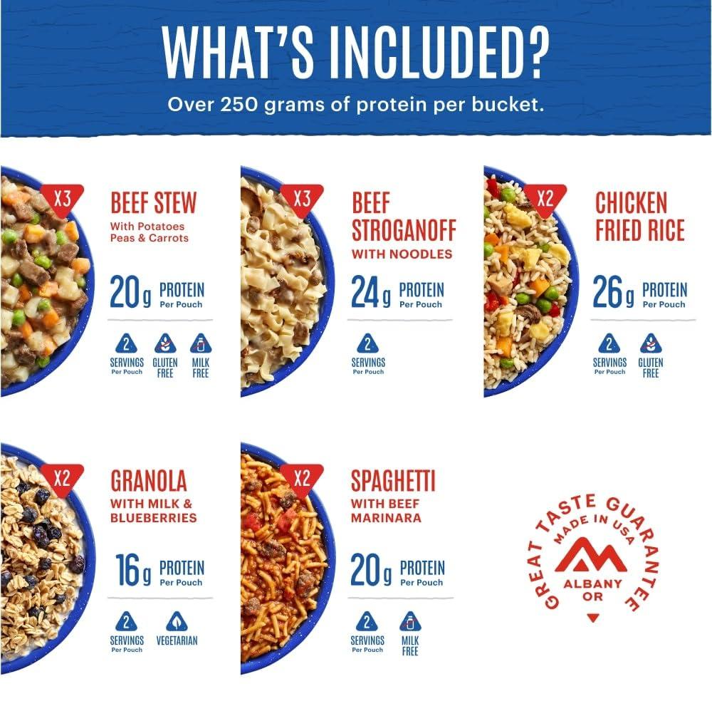 Mountain House Mountain House Classic Bucket | Freeze Dried Backpacking & Camping Food | 24 Servings
