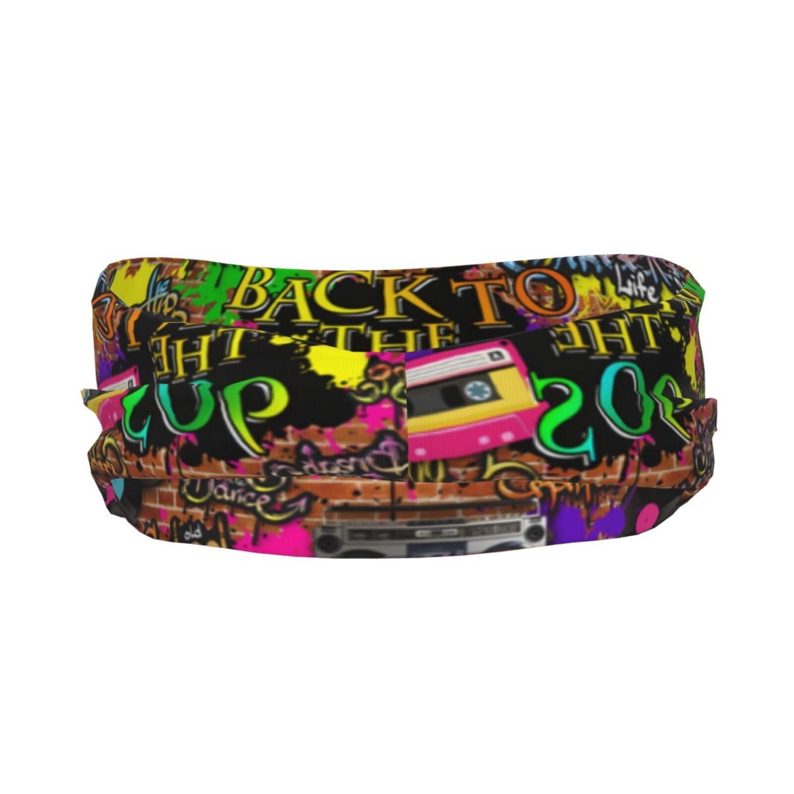 YSBYEIU Retro 80s 90s Headbands Fashion Sweatbands Sports Headband for Men Women Sweatband for Hiking Cycling, Working Out