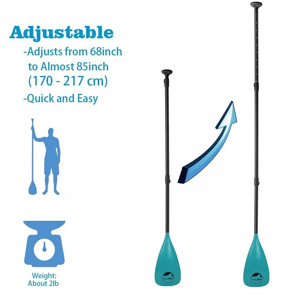 YVLEEN YVLEEN SUP Paddle Board PaddleStand up Paddleboard Paddles Adjustable Aluminum 4-Piece Floating Kayak PaddleConvertible Paddle