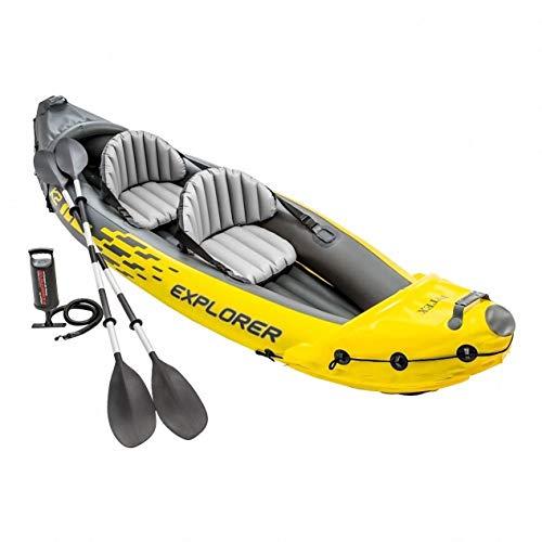 Intex Intex Explorer K2 Yellow 2 Person Inflatable Kayak with Aluminum Oars & Air Pump