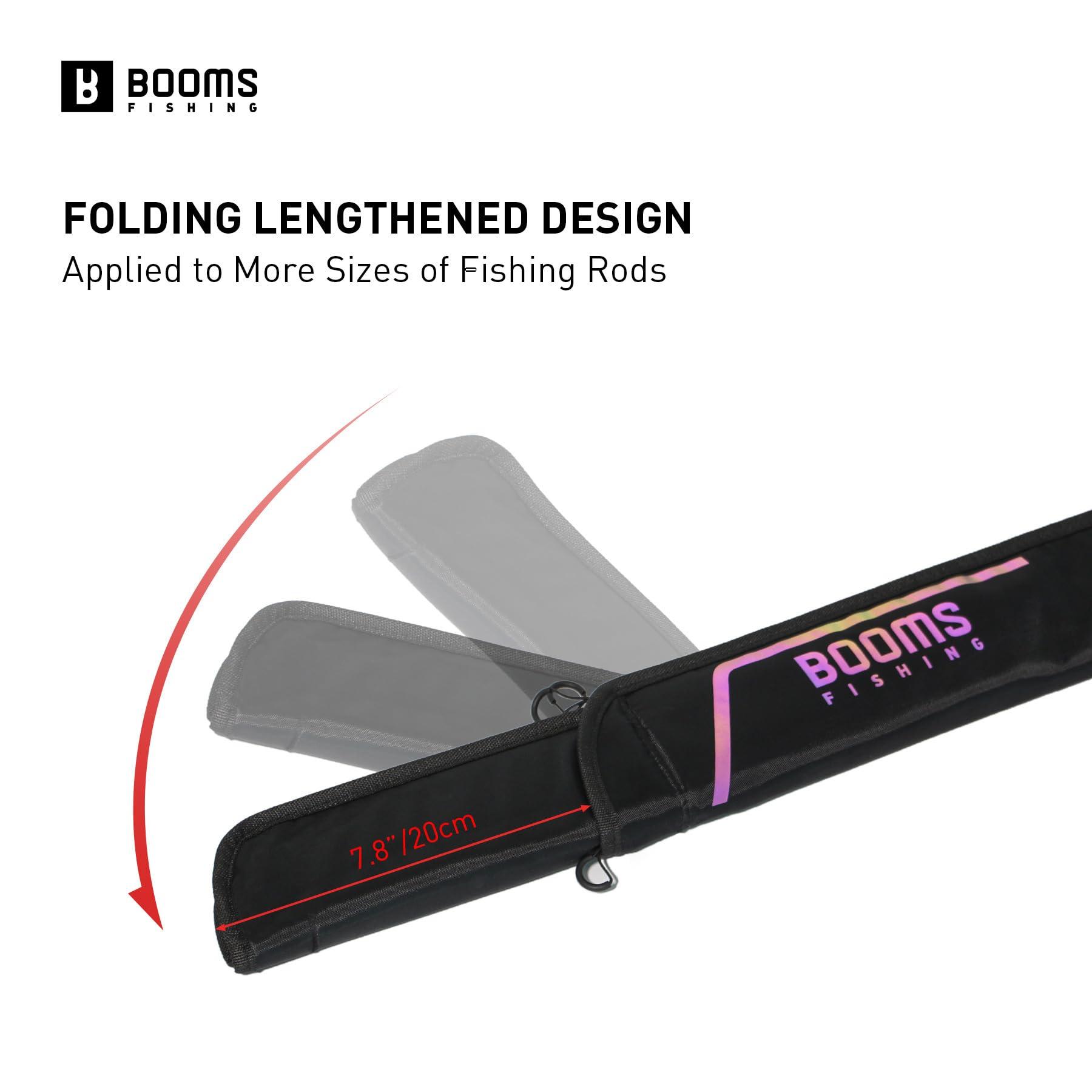 Booms Fishing Booms Fishing PB3 6.4ft~7ft Fishing Rod Case, Portable Folded Fishing Pole Case with Sturdy Two-Way YKK Zippers, 0.6ft/8\" Extended Design Fishing Rod Bag, Store Up to 2~3 Fishing Poles, 77\"~85\"