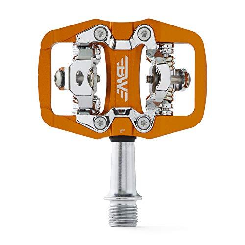 BW USA BW USA Rock Garden Flat Pedal - SPD Compatible Clipless MTB Bike Pedals - Orange