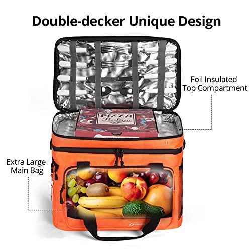 Maelstrom Maelstrom Collapsible Soft Sided Cooler - 60 Cans Extra Large Lunch Cooler Bag Insulated Leakproof Camping Cooler, Portable for Grocery Shopping, Camping, Tailgating and Road TripsOrange