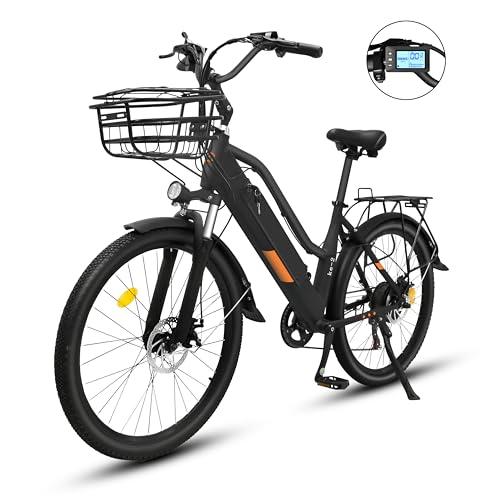 Dakeya Dakeya 27.5" Electric Bike for Adults, 750W Brushless Motor Ebike, Mountain Bike with 7-Speed Fat Tires Front Fork Suspension LCD Display Electric Bike with Front Fork Suspension