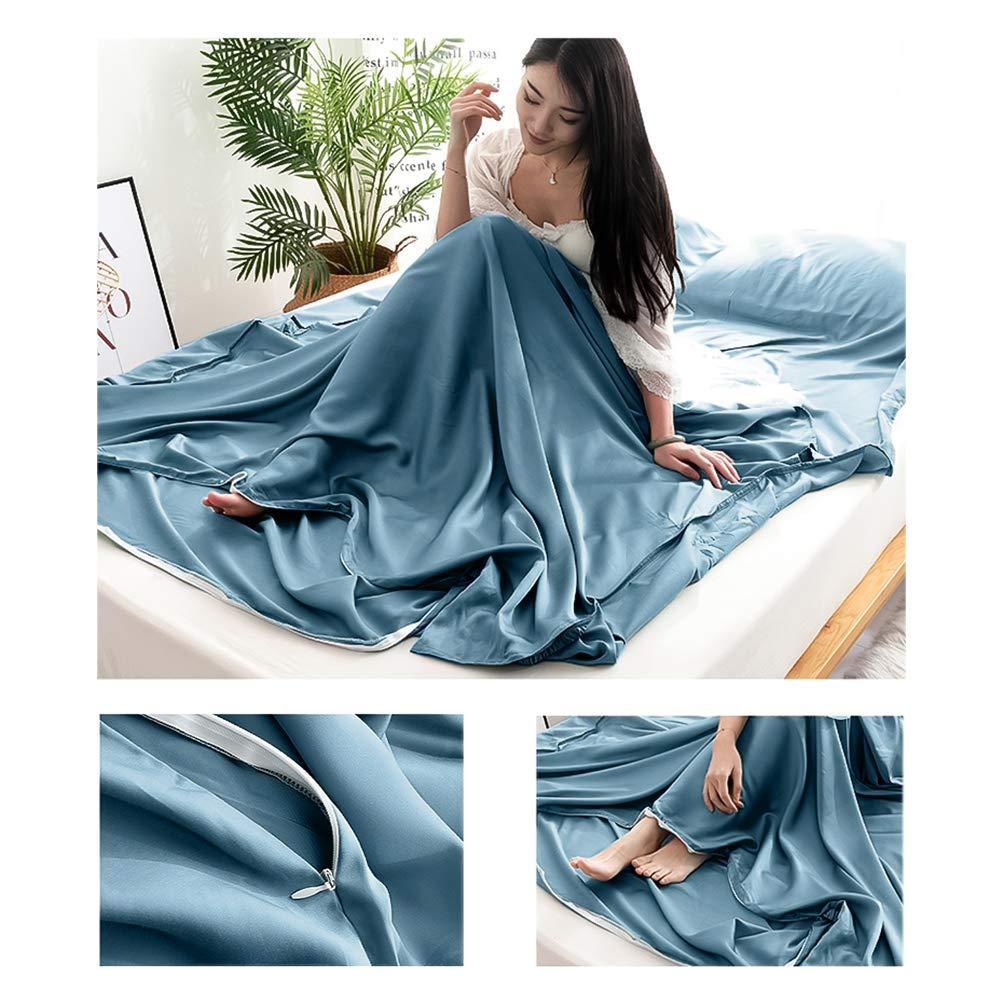 MongByYa MongByYa Sleeping Bag Liner Lightweight Compact Sleeping Bag Sack Portable Clean Travel Sheet Camping Sleep Sheet for Backpacking Hotel Hiking (Mystic Blue, 82.7 X 70.9)