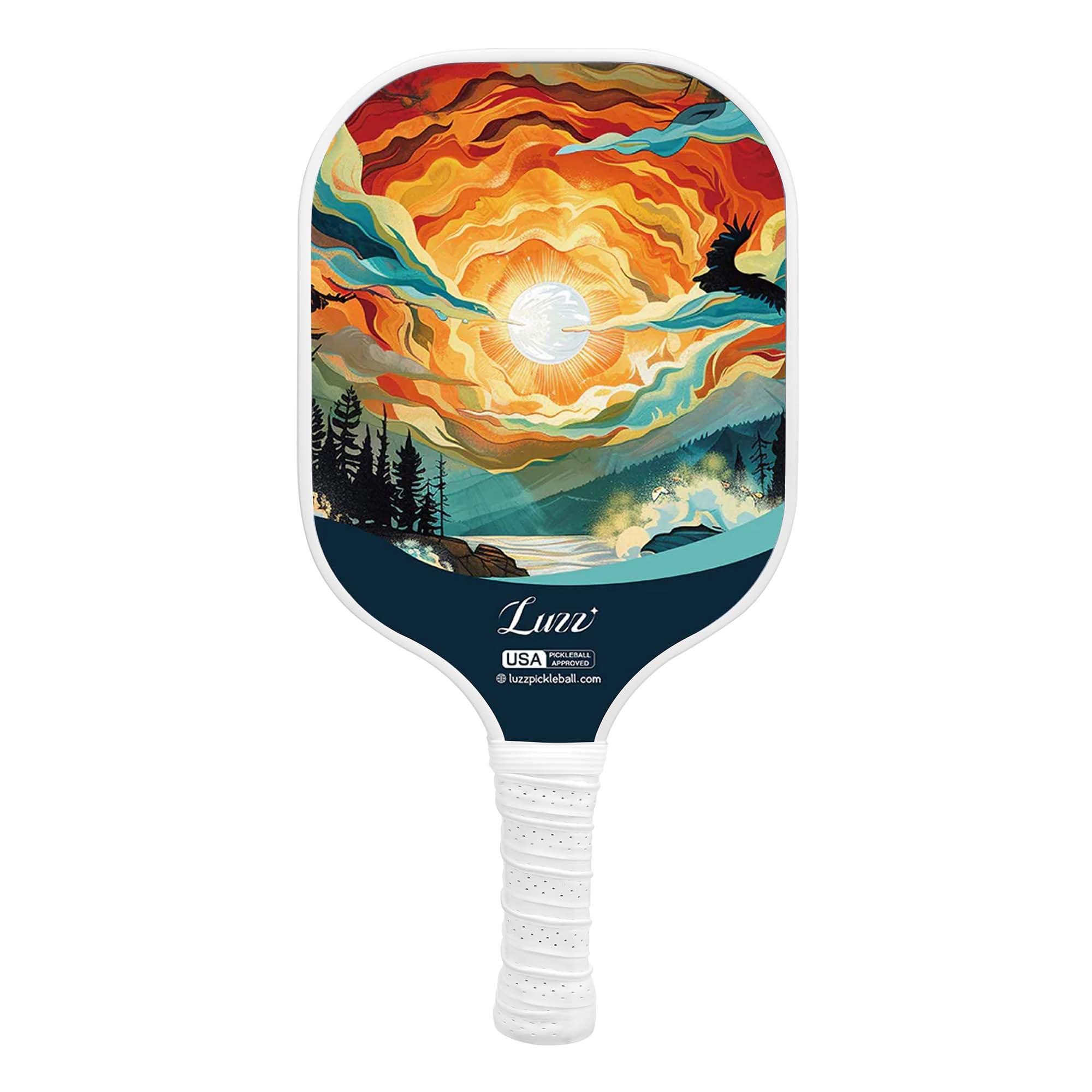 LUZZ PICKLE Luzz Carbon Fiber Pickleball Paddles, Sandblasted Surface USAPA Approved Pickleball Rackets for Beginners Increased Spin Control Pickle Ball Paddle Set for Men,Women,Pros,Adults,Sunset
