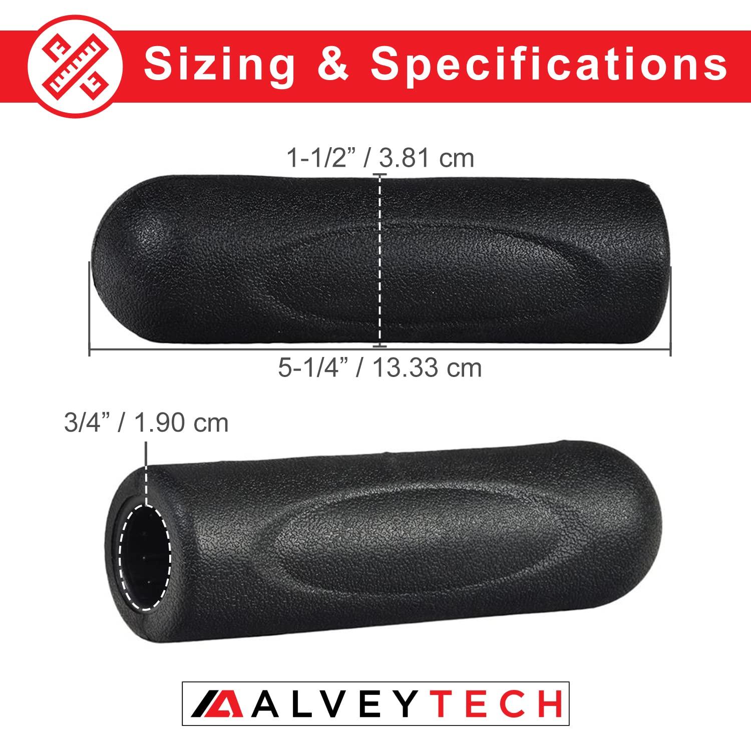 AlveyTech AlveyTech Rubber Hand Grips - Fits Go-Go, Mega Motion & Pride Electric Mobility Scooter, Handlebar Parts for Medical Wheelchairs, Transport Chair, Power Bike, Rollator, E-Bicycle Accessories Hand Grip