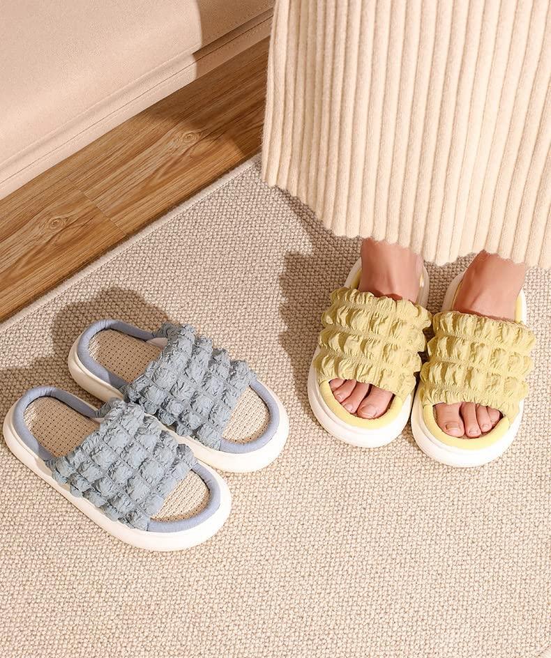 WOWARKI Cloud Slides Pillow Slippers Slides Sandals for Women Men, Soft Cushioned Non-Slip House Slipper for Indoor Outdoor Quick Drying Shower Bathroom Sandals EVA Open Toe Slides (White, 7-8 Women/6.5-7 Men)