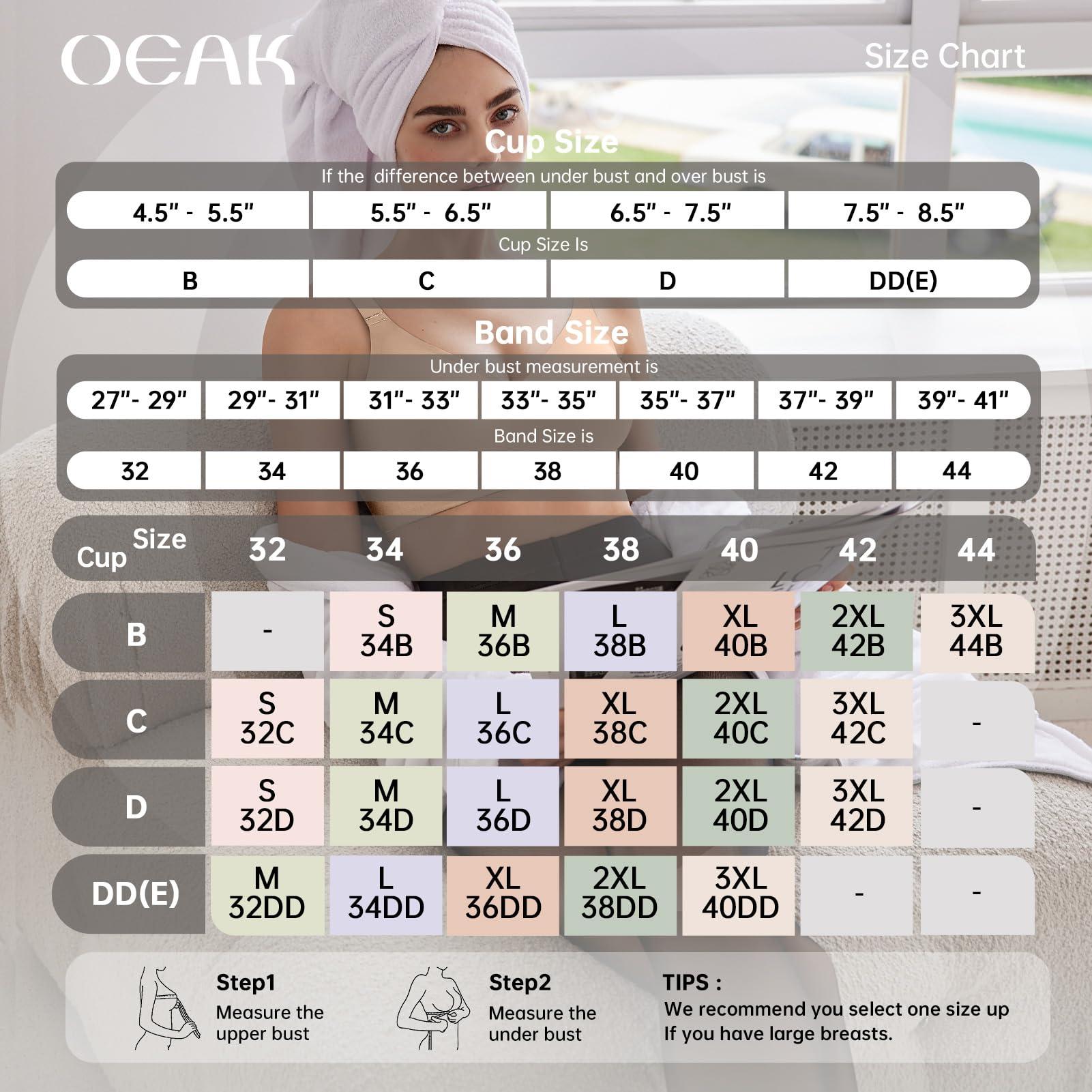 OEAK OEAK Women Comfortable Push Up Bras Wireless Seamless Full Coverage Bralette Buttery Soft Everyday Tshirt Bra Convertible Bra Nude 3XL