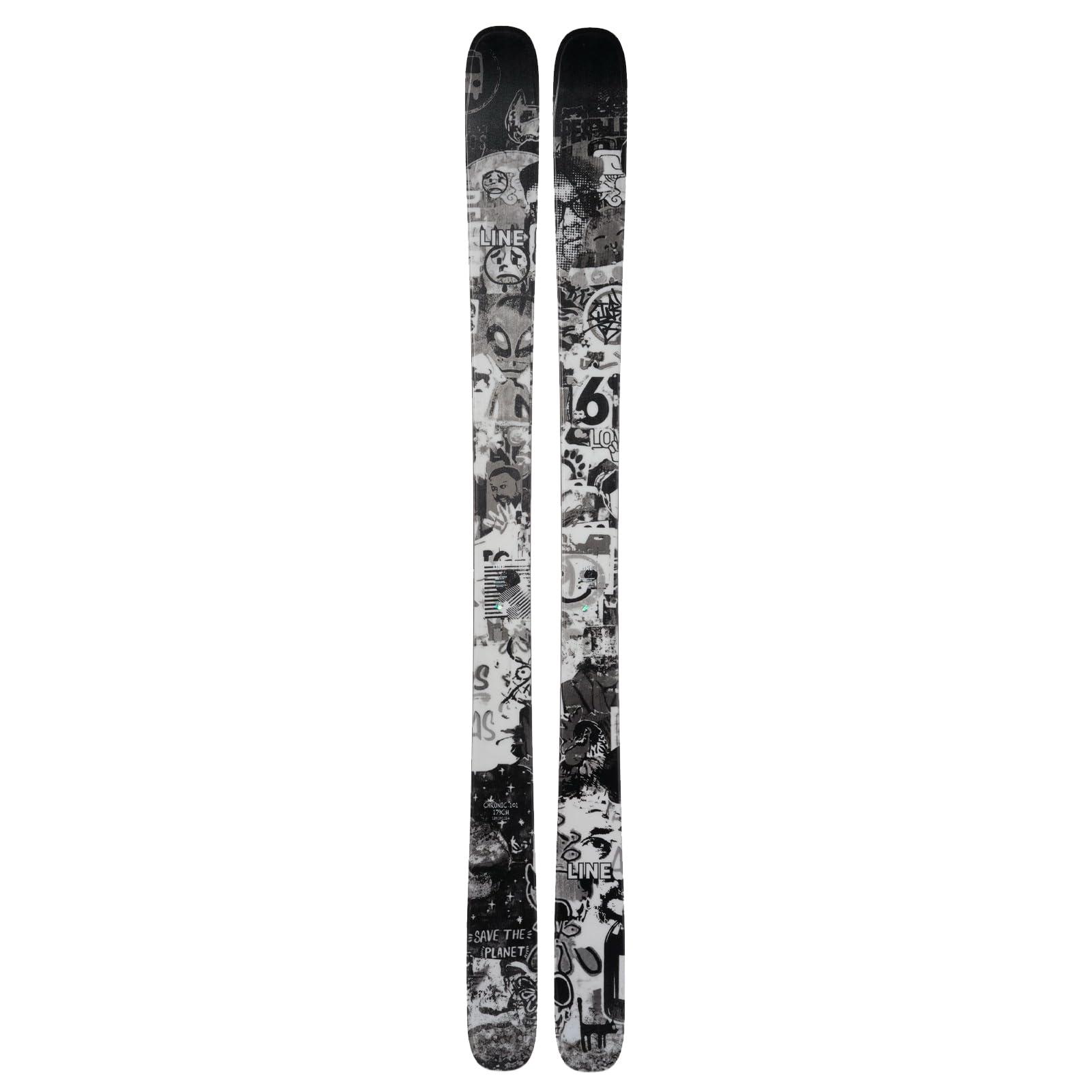 LINE LINE Unisex Adult's Chronic 101 All-Mountain Freestyle Ski with Thick-Cut Sidewall Construction & Symmetric Flex Pattern - Durable Stable Versatile Snow Skis for Men & Women - 186