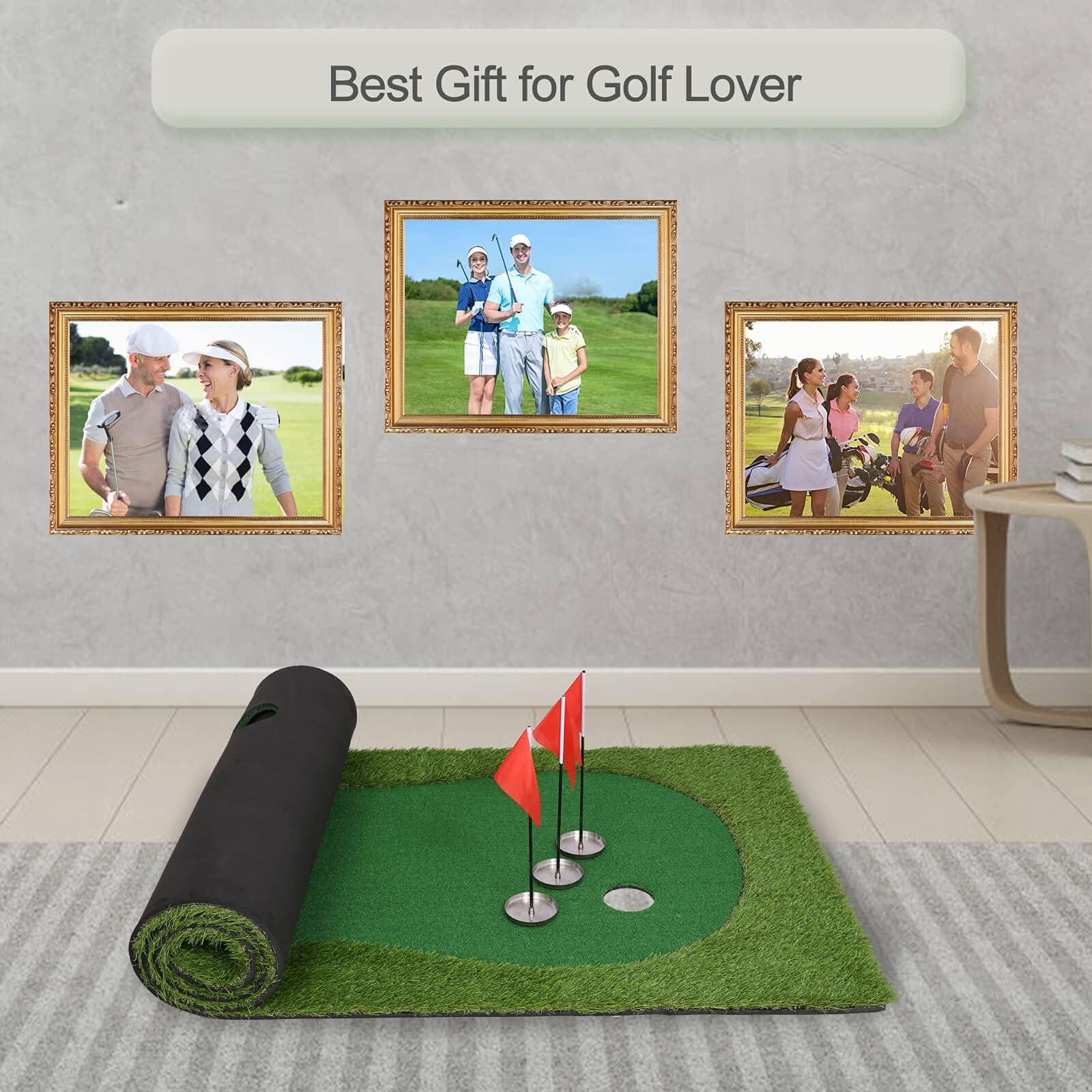 Chriiena Chriiena Golf Putting Green, Practice Putting Green Mat, Large Professional Golfing Training Mat for Indoor Outdoor (3.3X10ft)