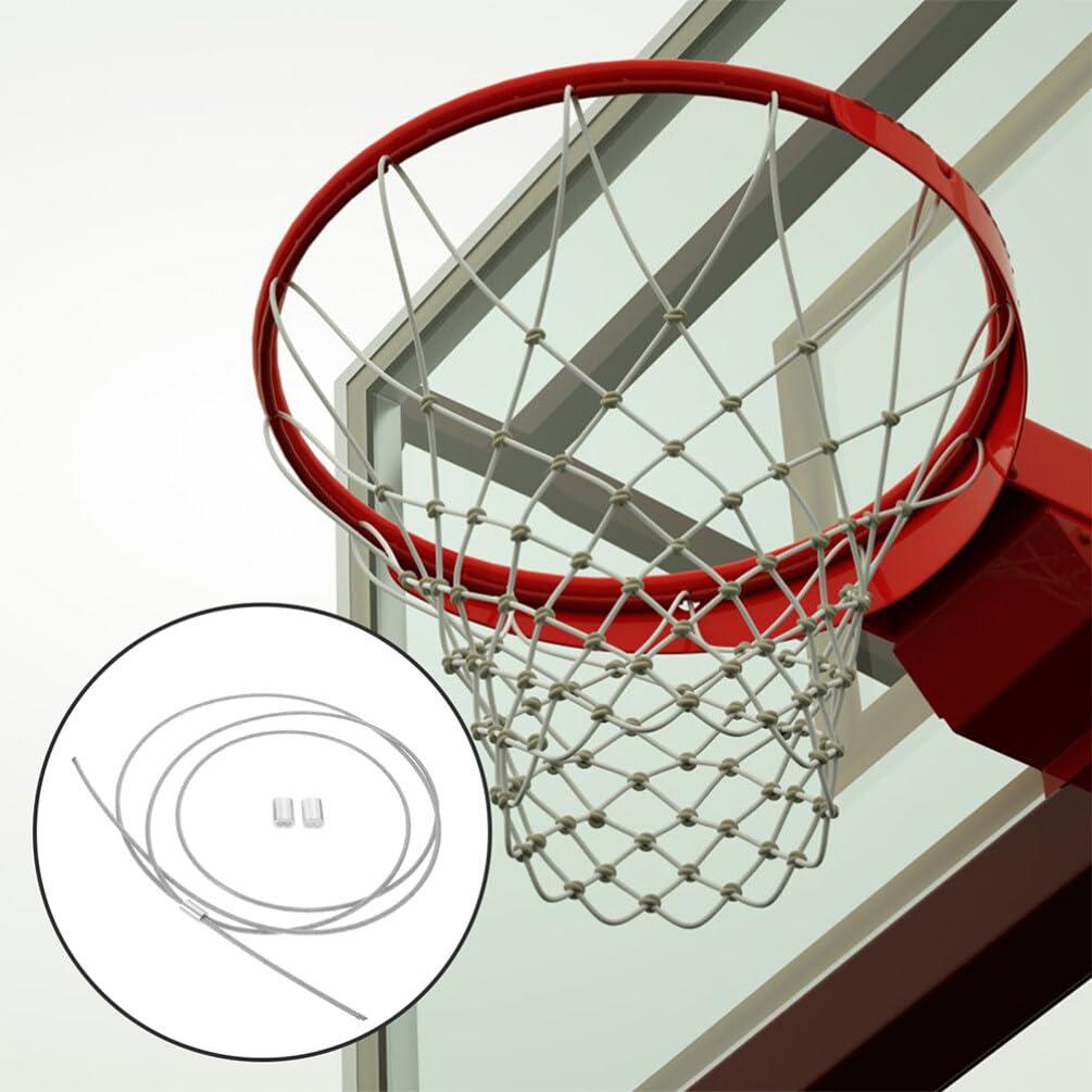 HANABASS HANABASS 2Pcs String Basketball Net Stringing Basketball Hoop Replacement Threading Steel Wire Fixing Cord Net Threading Overmolding Cable for Repair
