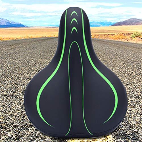 LIOOBO LIOOBO High-Elastic Bicycle Saddle Shock Absorption Cushion Comfortable Bicycle Seat for Man Woman Male (Black Green)