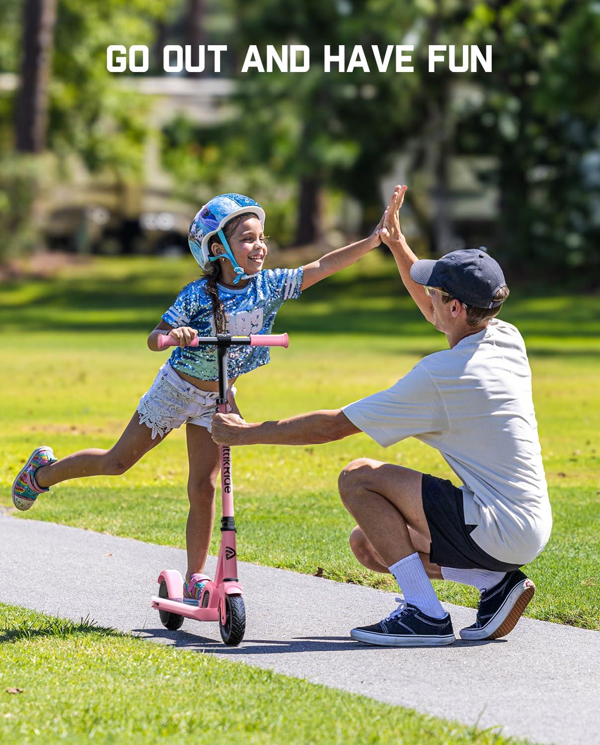FanttikRide FanttikRide C9 Electric Scooter for Kids 8-12, Adjustable Handlebar Height for Riders 3.9-5.2 ft, 132 lbs, Up to 40 mins Continuous Time, 5 Miles Range, 2 Safe Max Speed 6/10 MPH, Pink