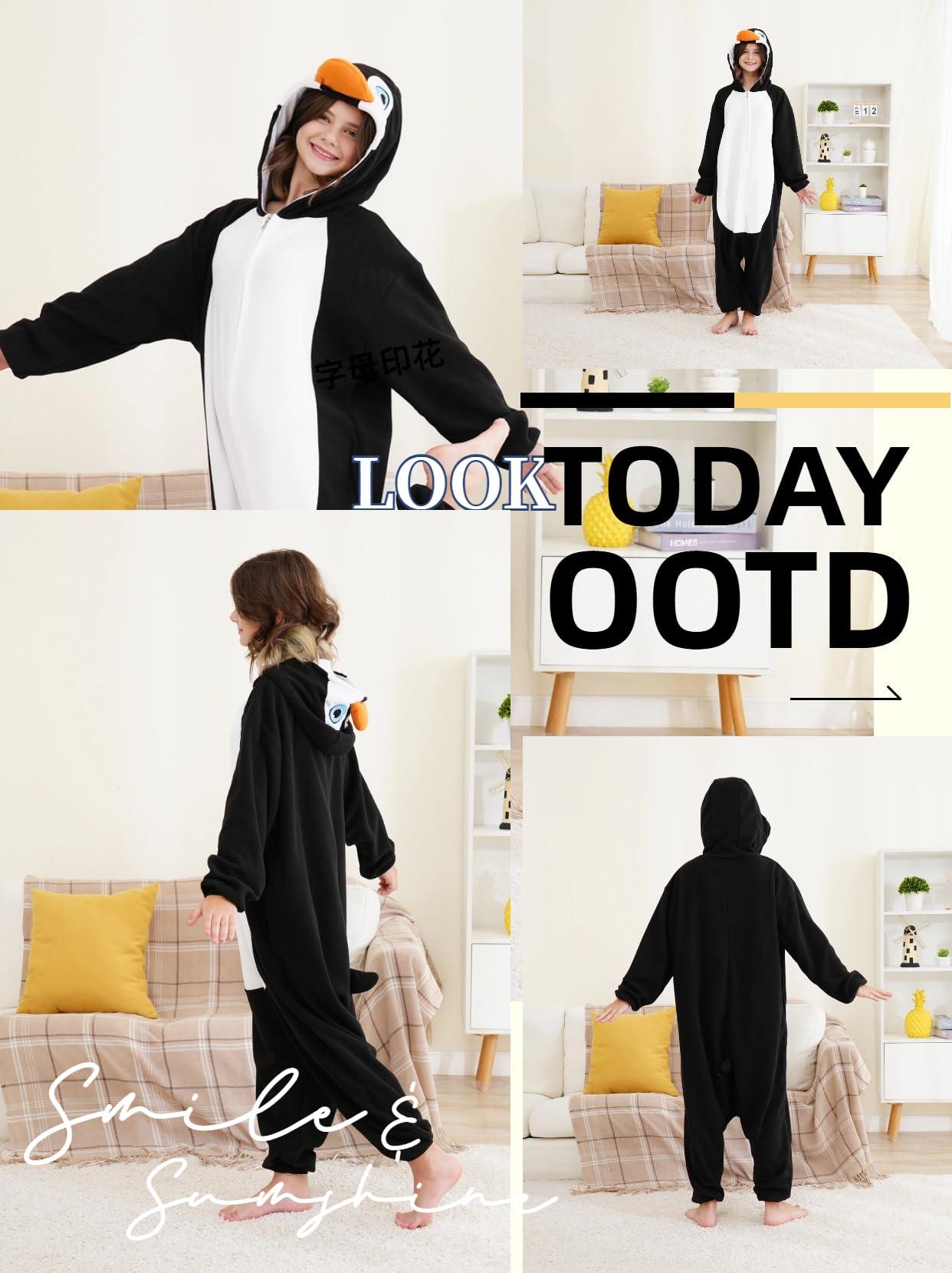 nmuauycu nmuauycu Unisex Kids Penguin Onesie PajamasPolar Fleece, Cosplay, Animal Onesie Halloween Costume, and Homewear