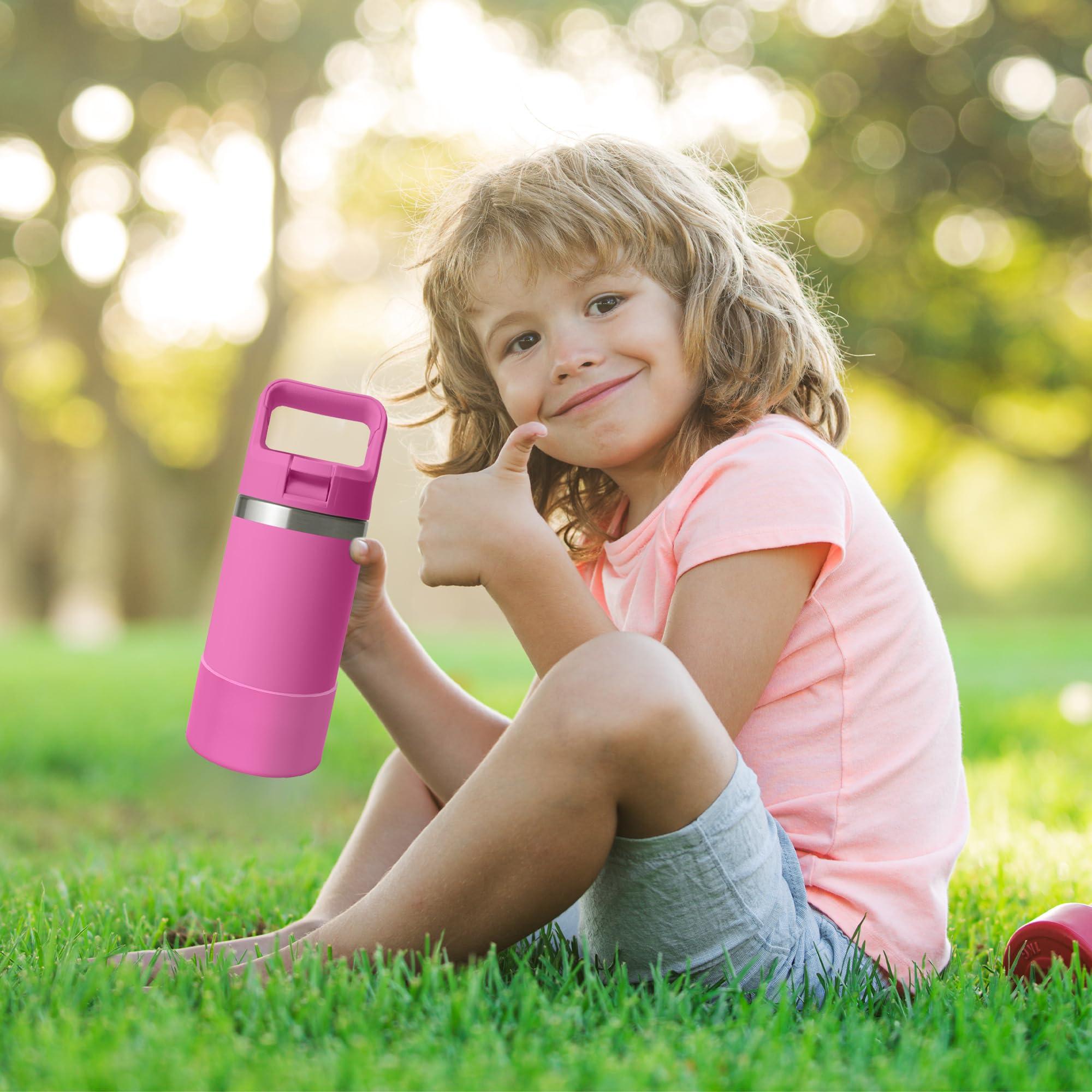 Mokoart Mokoart Silicone Boot Compatible with YETI Kids Water Bottle 12 oz and Rambler 18 oz Bottle, Anti-Slip Sleeve Bottom Protector Accessories for YETI Rambler 12/18oz (Wildflower Fuchsia)